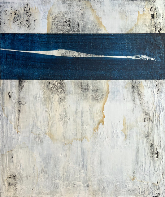 Linear Disruption – Original Architectural Wabi-Sabi Heavy Textured Painting | 22x18"