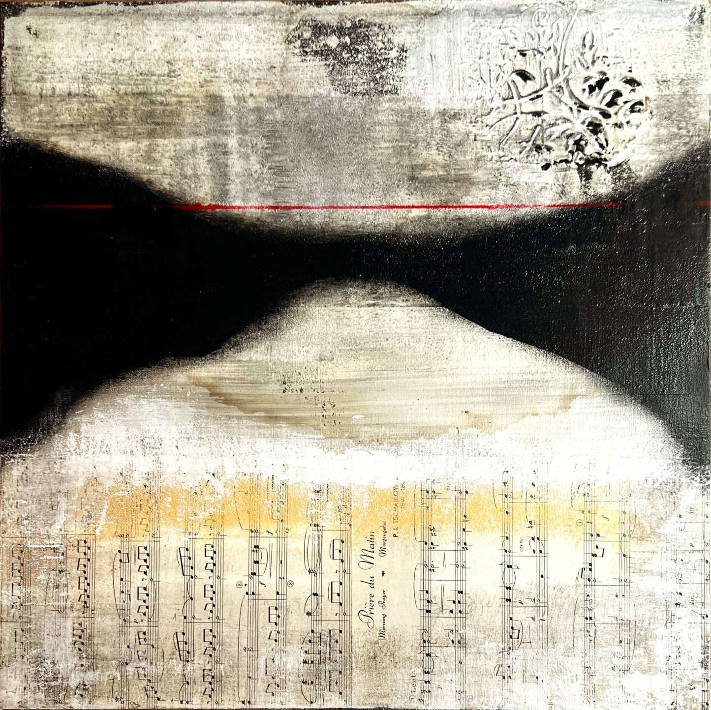 Echoes of Music – Original Sheet Music Textured Painting | 20x20” Mixed Media