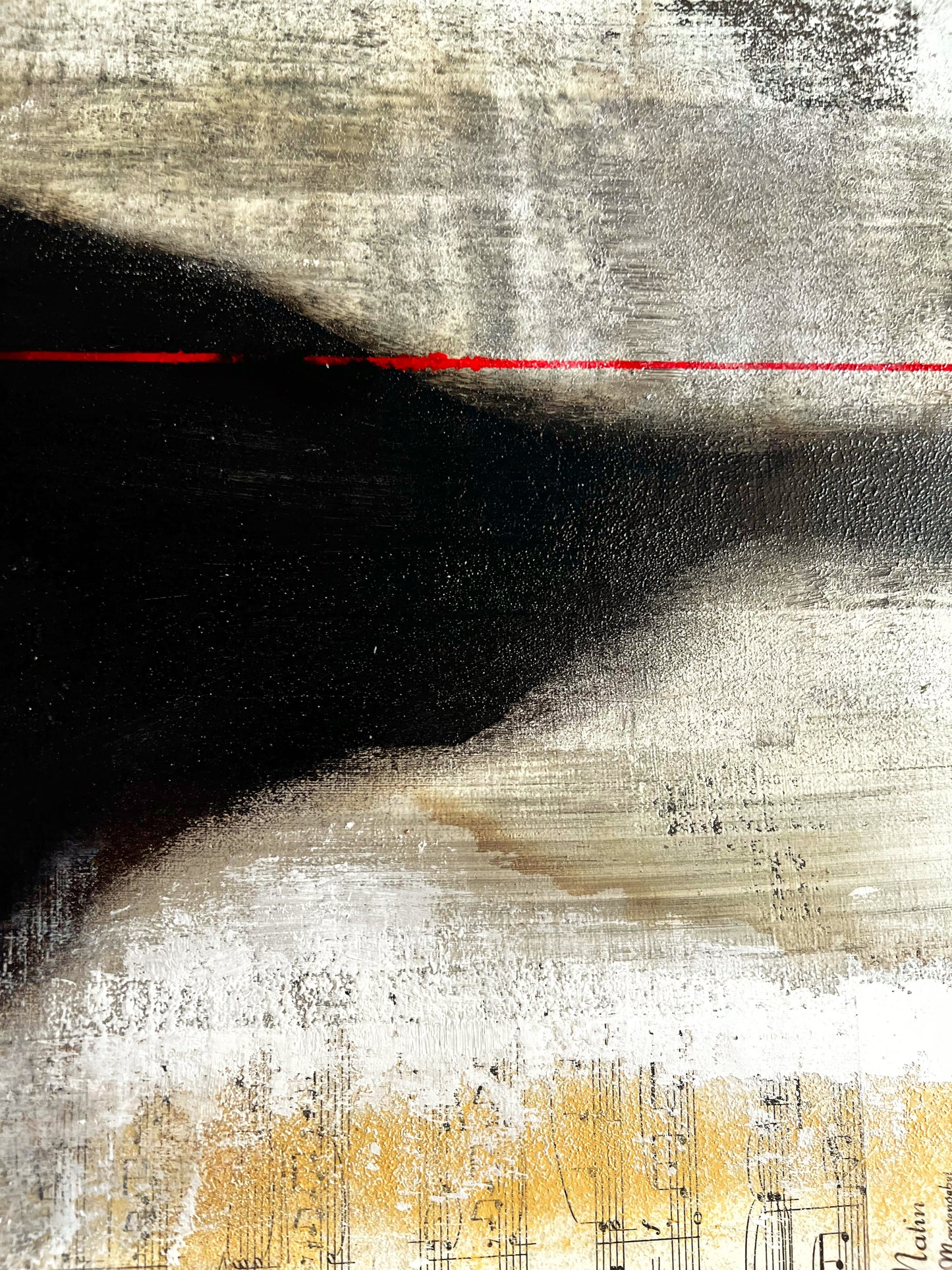 Echoes of Music – Original Sheet Music Textured Painting | 20x20” Mixed Media