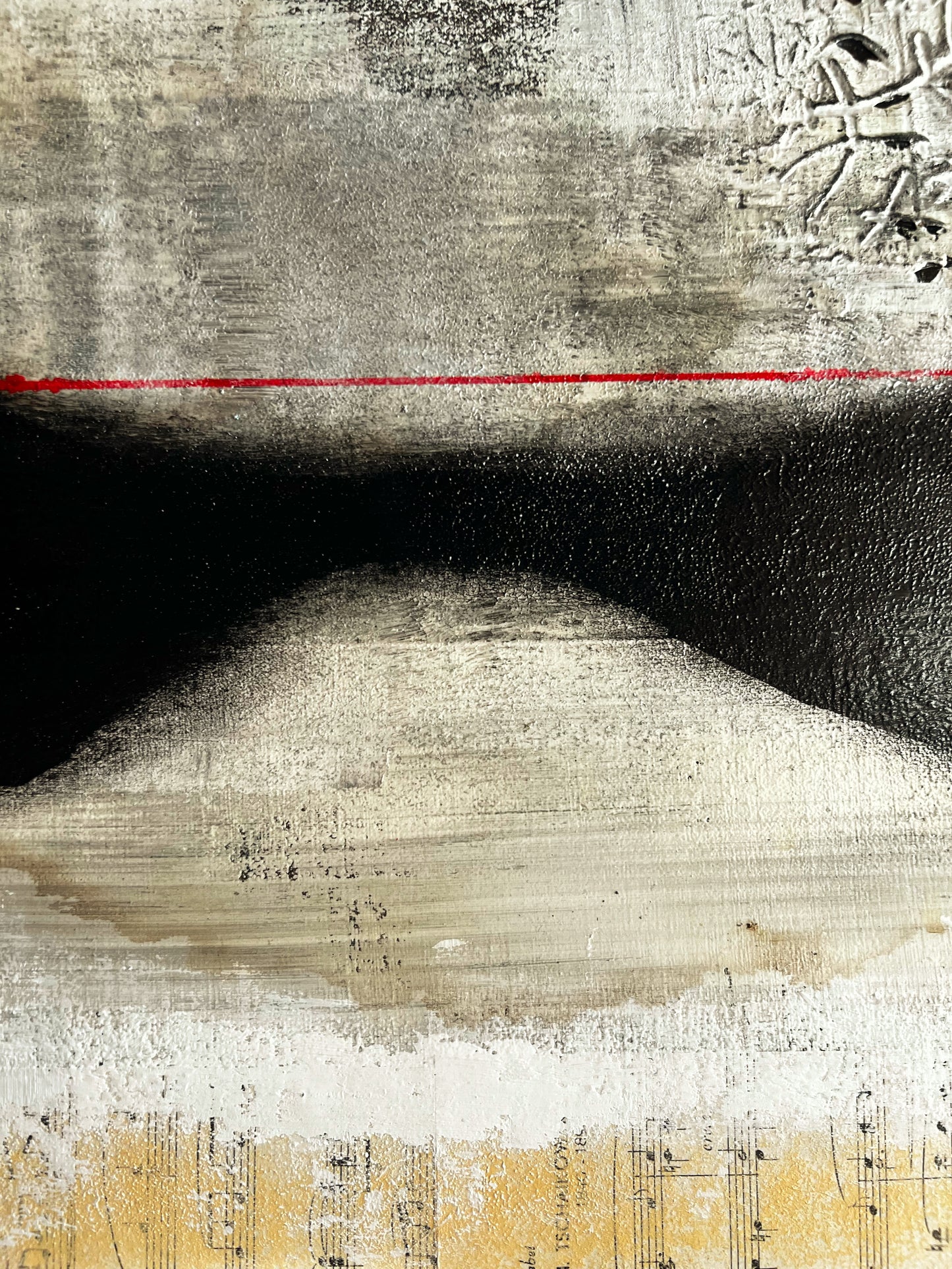 Echoes of Music – Original Sheet Music Textured Painting | 20x20” Mixed Media