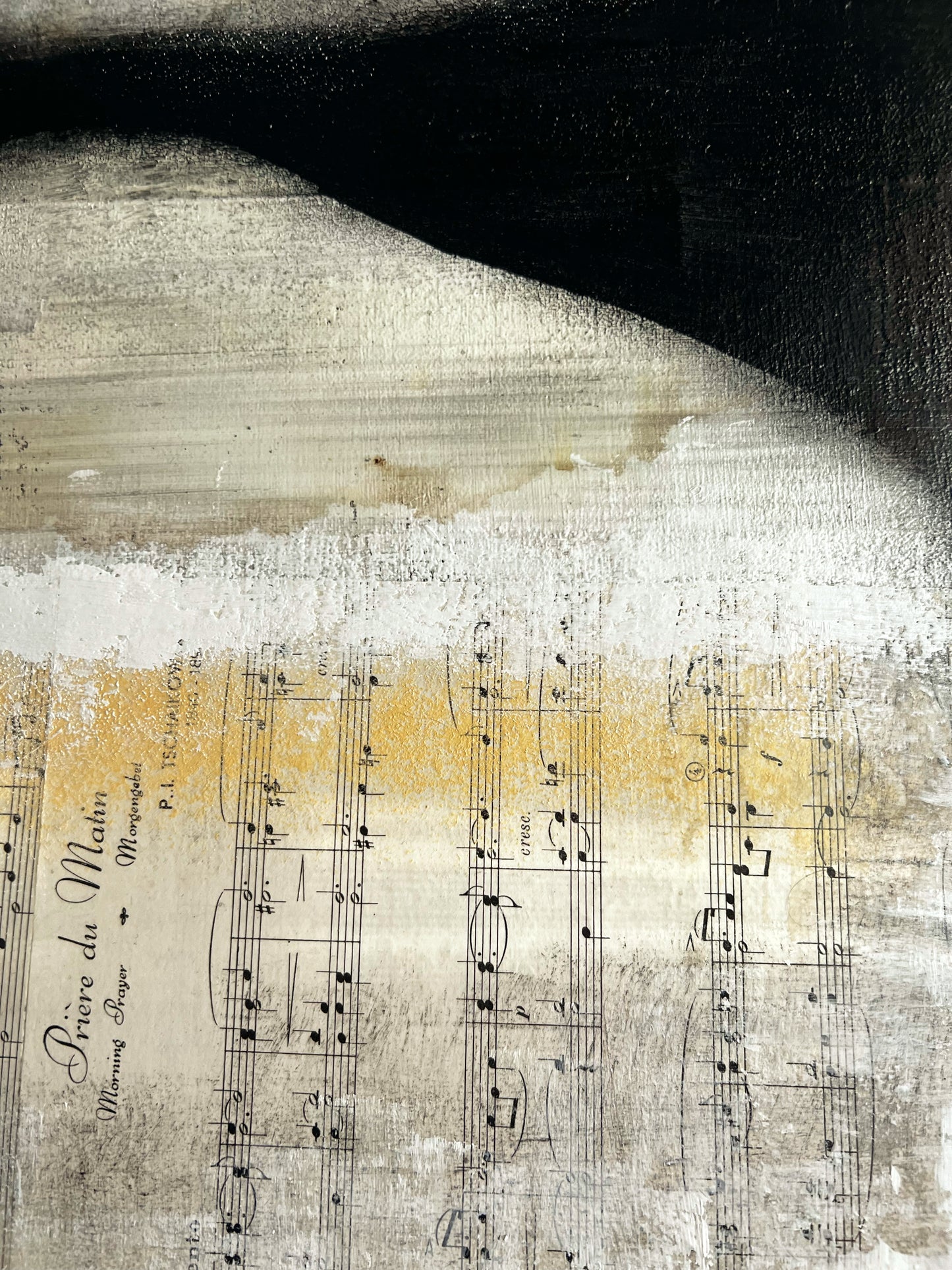 Echoes of Music – Original Sheet Music Textured Painting | 20x20” Mixed Media