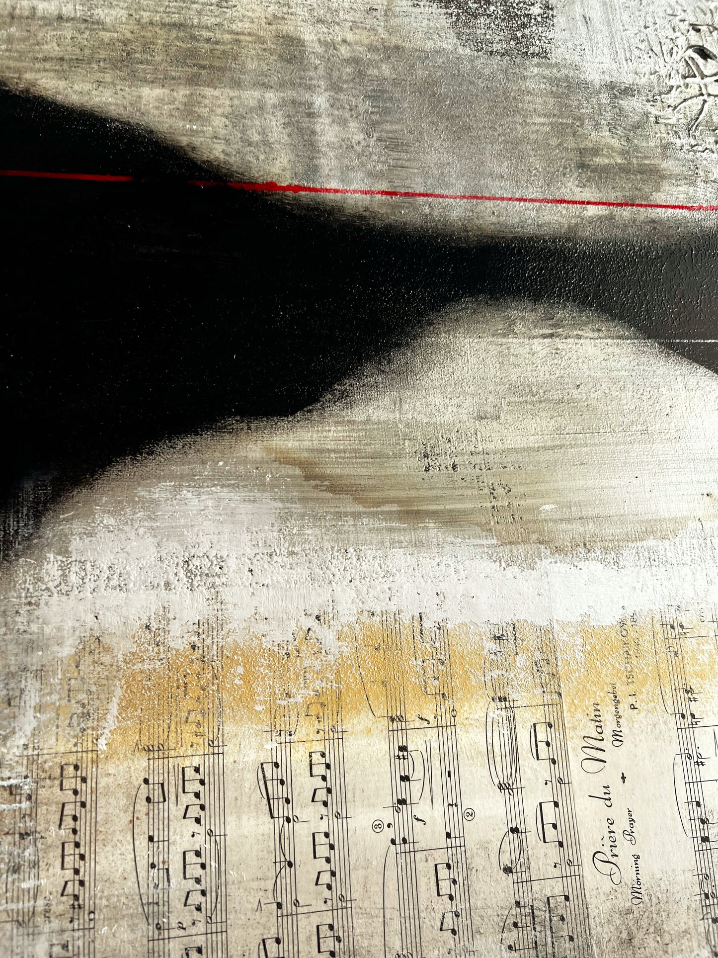 Echoes of Music – Original Sheet Music Textured Painting | 20x20” Mixed Media