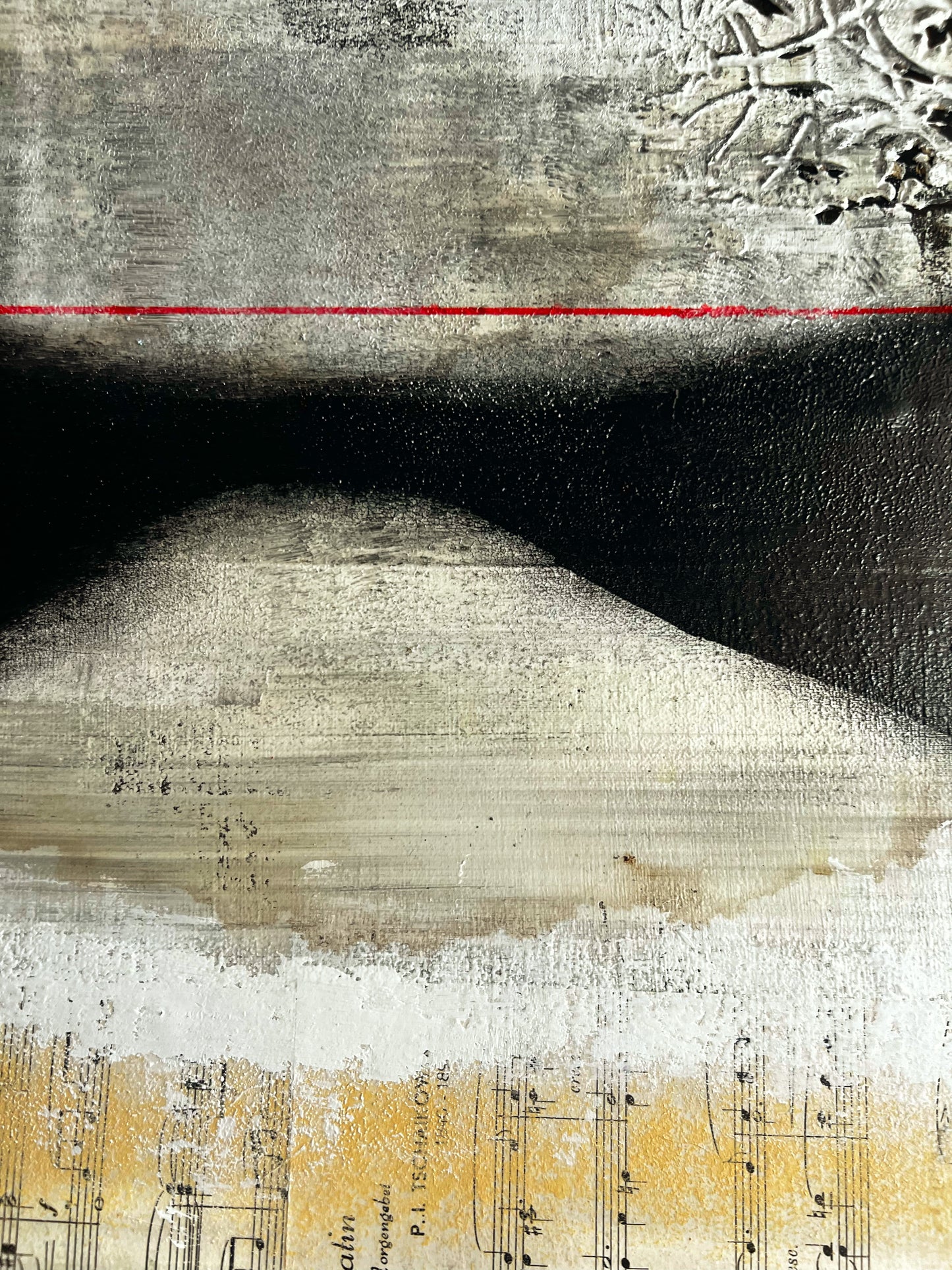 Echoes of Music – Original Sheet Music Textured Painting | 20x20” Mixed Media