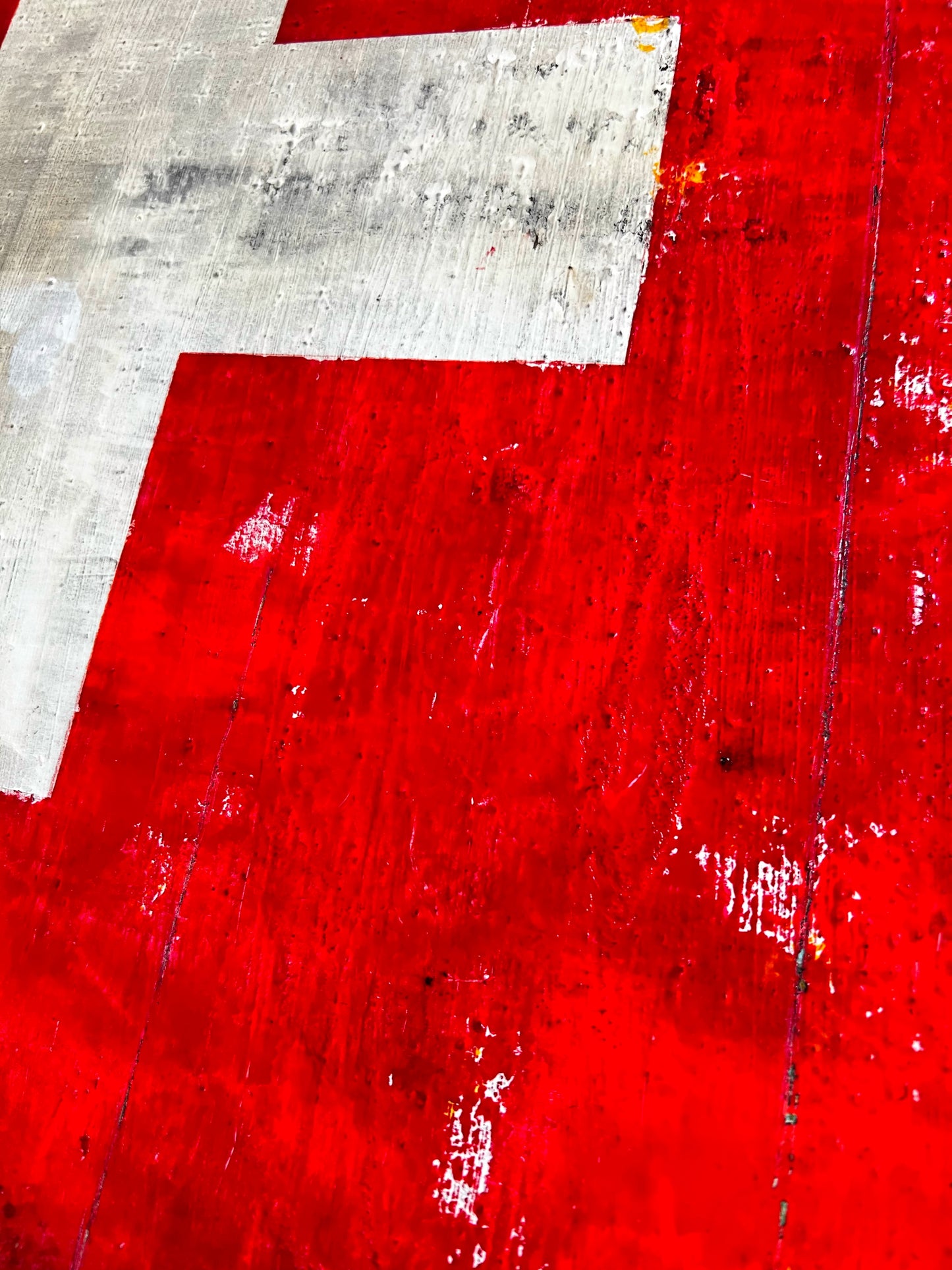 Rumantsch – Original Swiss Flag Textured Painting | 20x20” Mixed Media