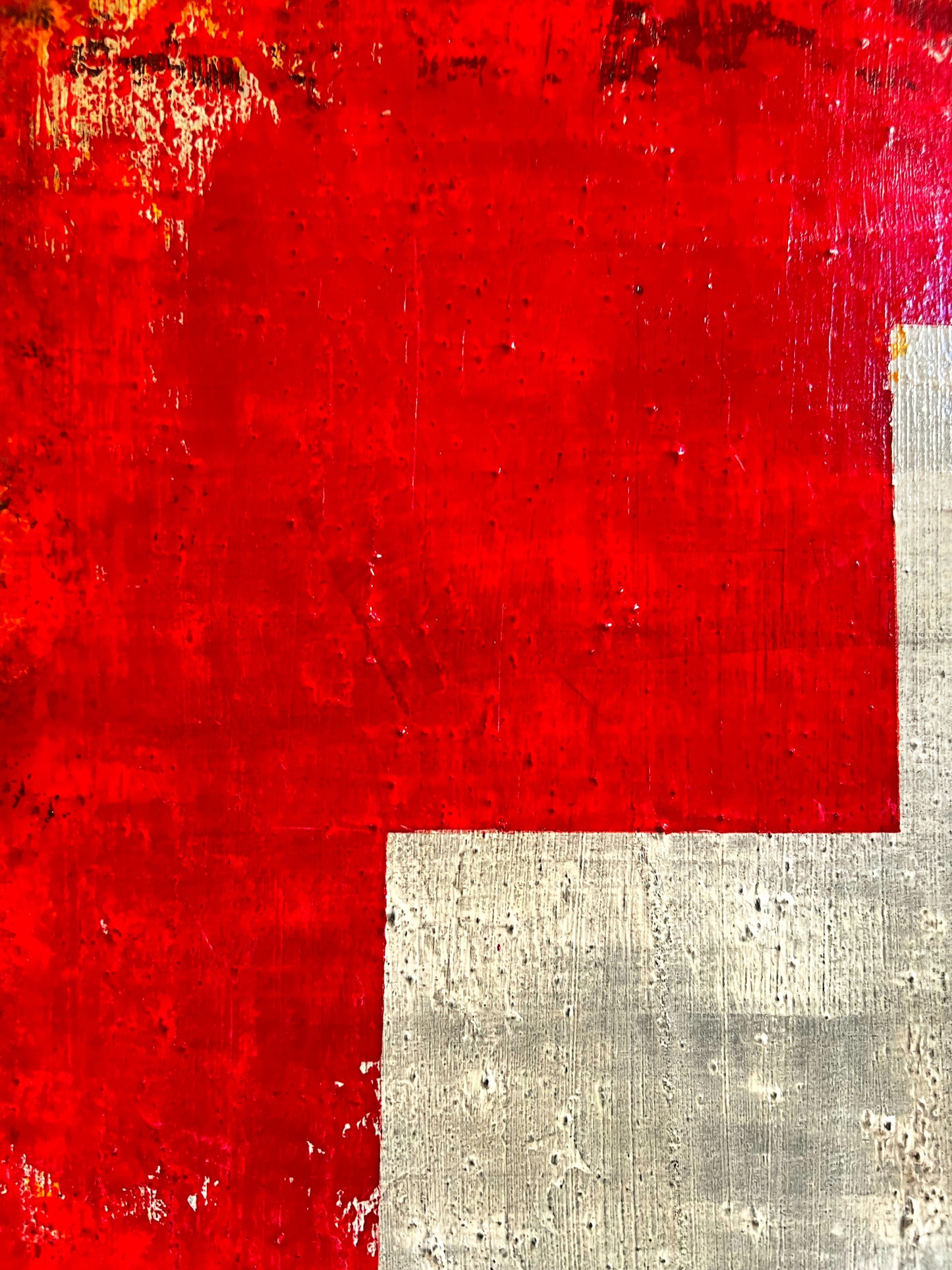 Rumantsch – Original Swiss Flag Textured Painting | 20x20” Mixed Media