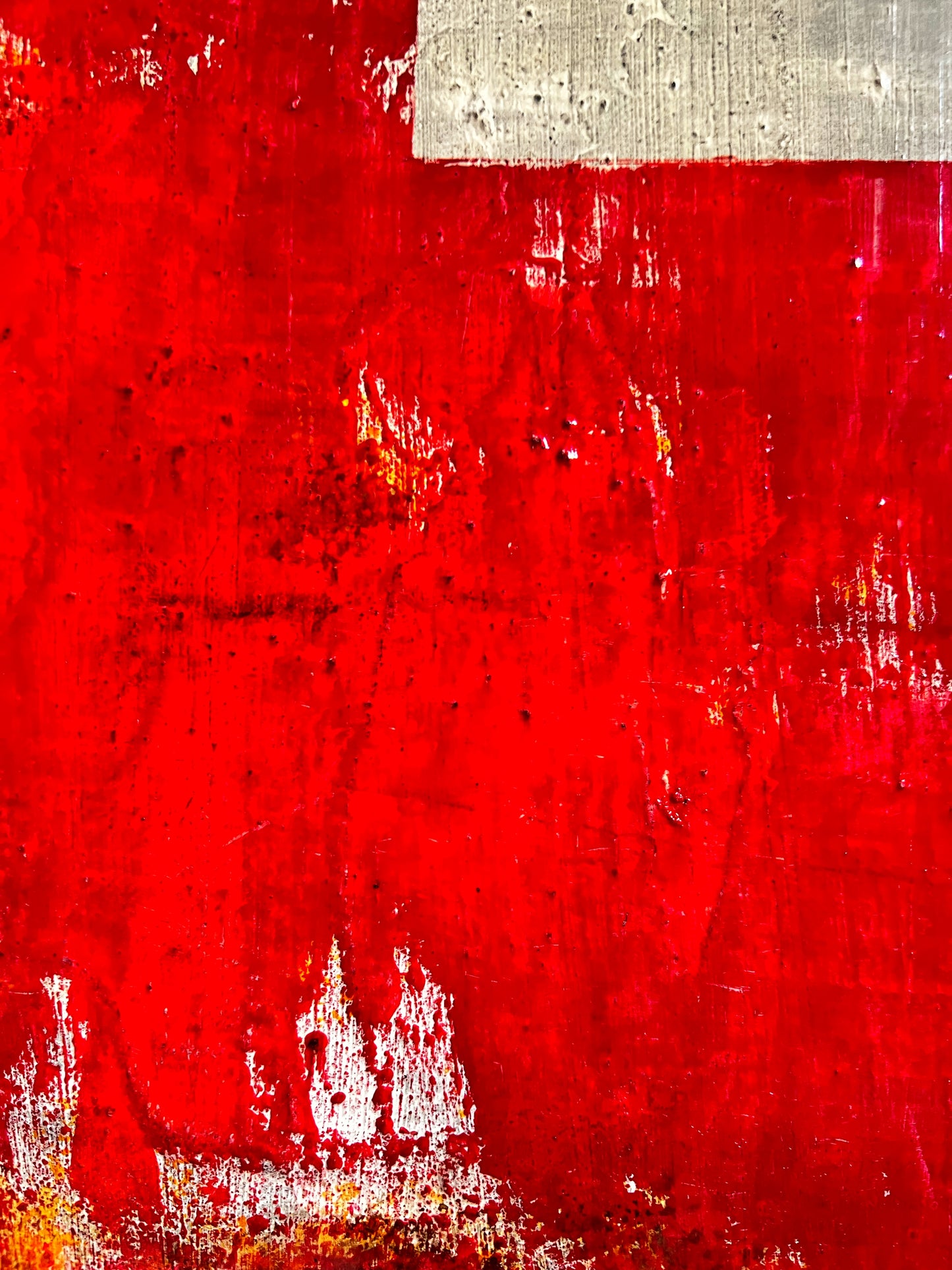 Rumantsch – Original Swiss Flag Textured Painting | 20x20” Mixed Media
