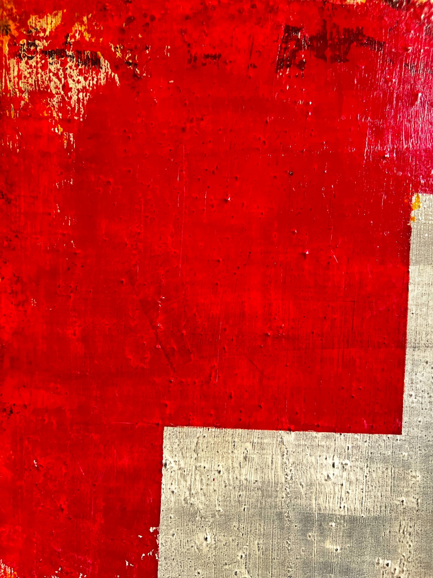Rumantsch – Original Swiss Flag Textured Painting | 20x20” Mixed Media