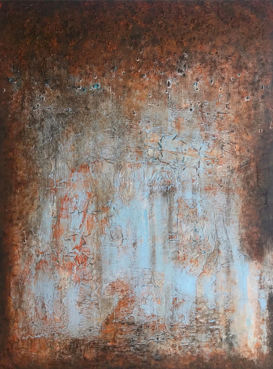 Lands of Volcanoes | Original Textured Abstract Painting | Earth Tones & Rust Mixed Media on Canvas | 101 x 79 cm