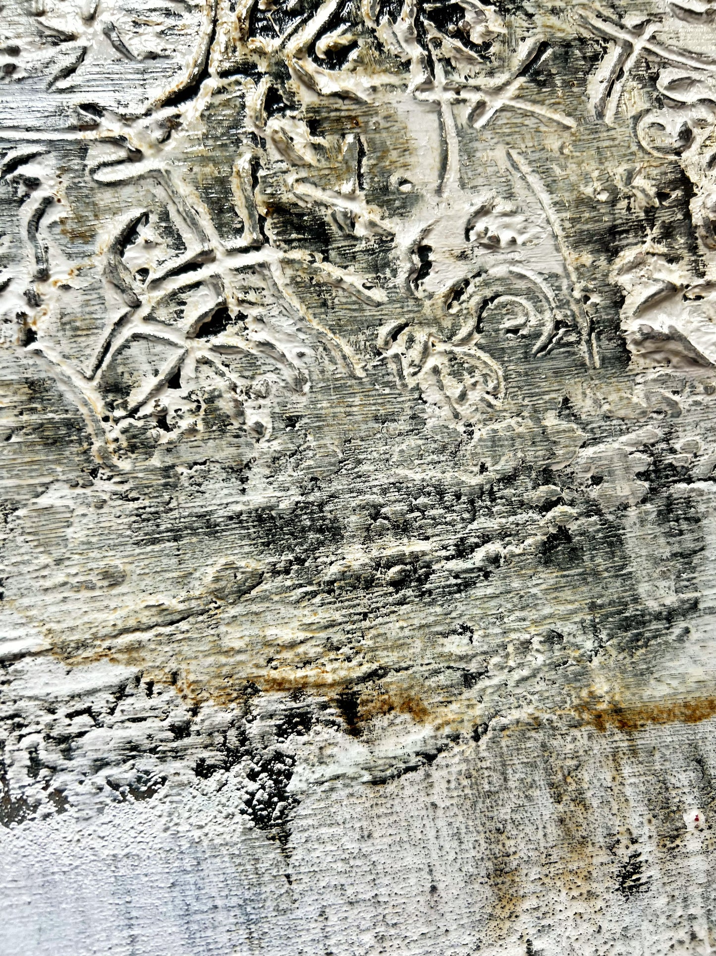 The Hidden Pulse - Original Textured Abstract Painting 20x20" by Sergio Aranda