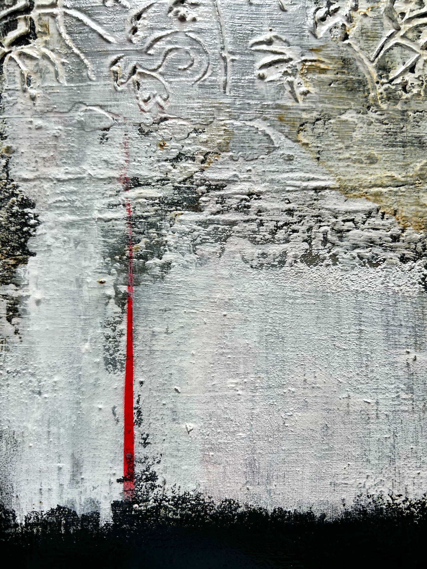 The Hidden Pulse - Original Textured Abstract Painting 20x20" by Sergio Aranda