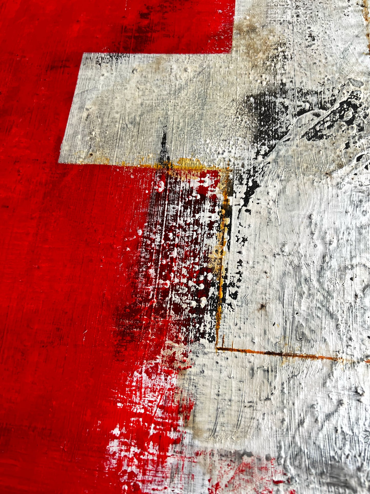 Erosion of Neutrality | Contemporary Swiss Abstract Painting | 20x20” Mixed Media
