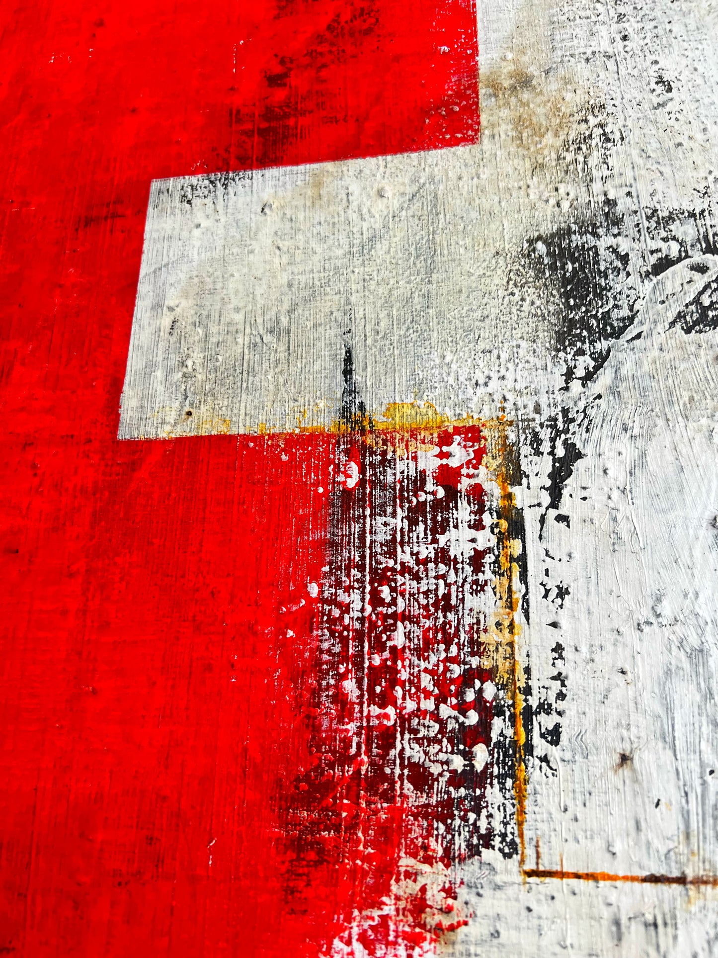 Erosion of Neutrality | Contemporary Swiss Abstract Painting | 20x20” Mixed Media