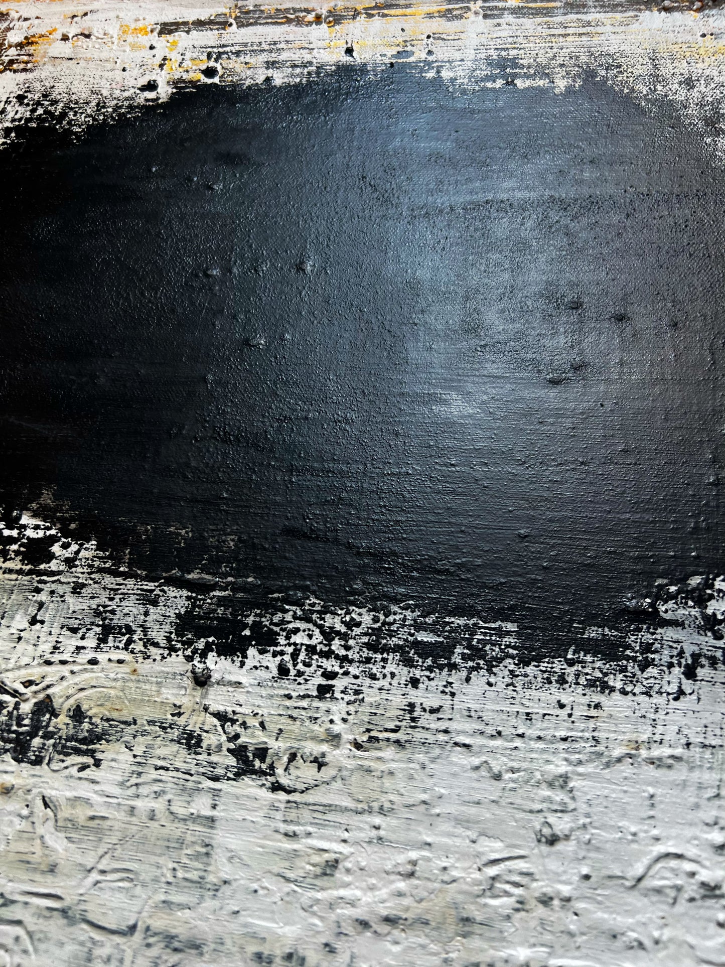 Architectural Memory - Original Black &amp; White Textured Mixed Media Painting - 23.6" × 19.7"