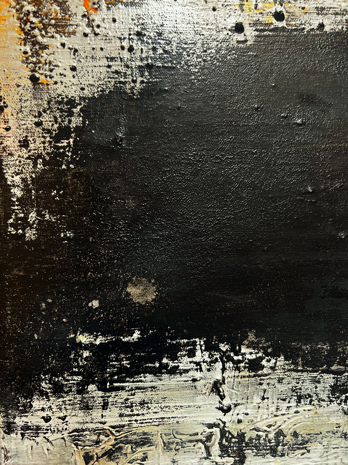 Architectural Memory - Original Black &amp; White Textured Mixed Media Painting - 23.6" × 19.7"