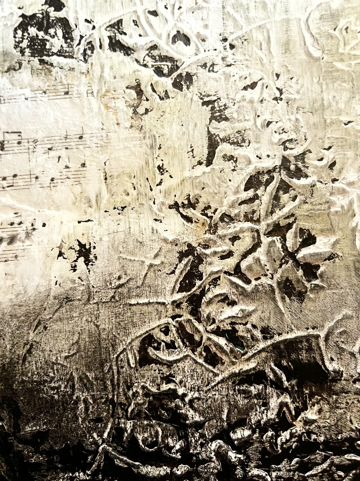 The Last Resonance – Textured Architectural Music Collage | 15.7 x 11.8 Inches