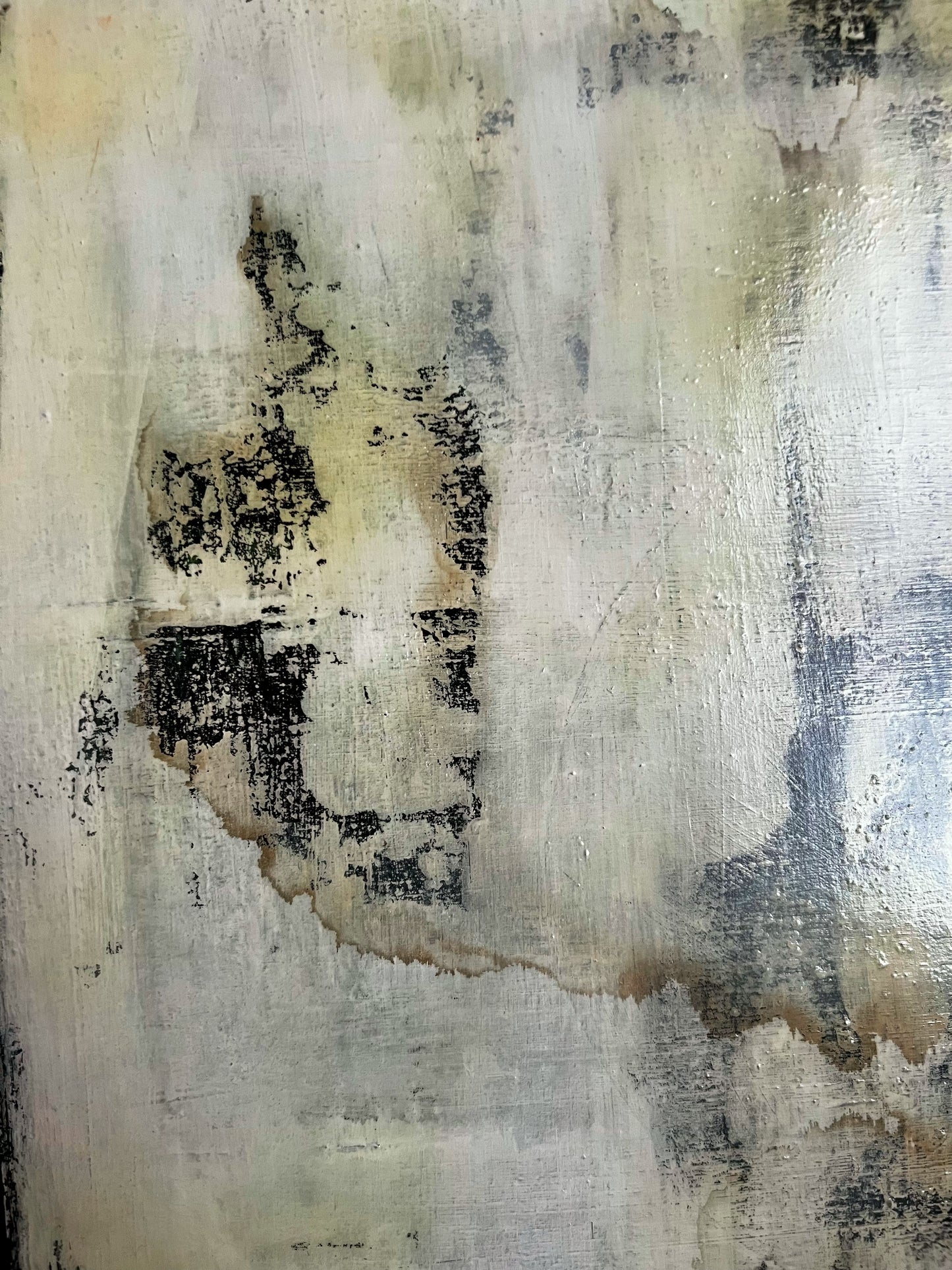 Fragments of Time: Minimalist Abstract Painting Inspired by Memory and Erosion  I  20" x 20"