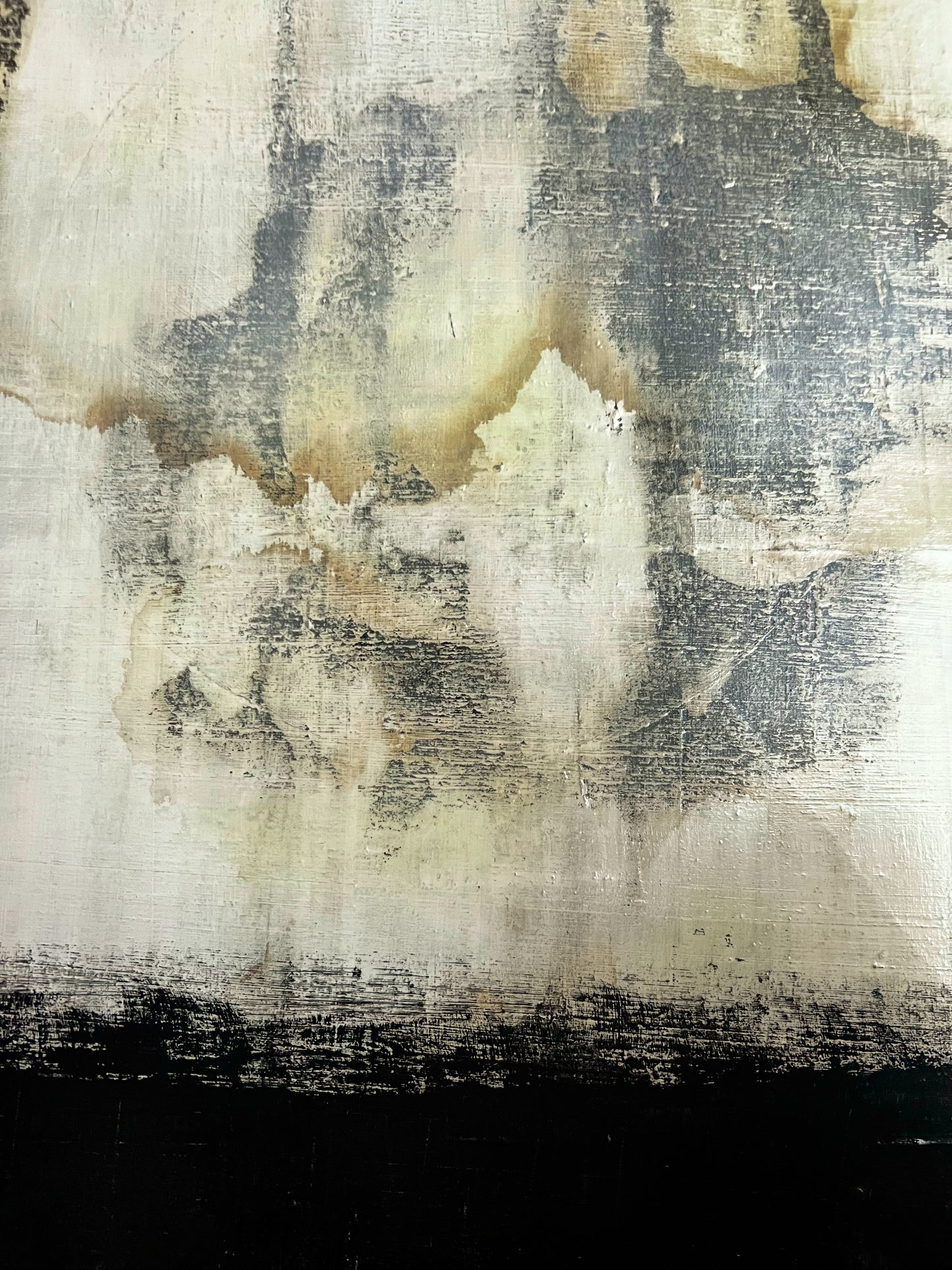 Fragments of Time: Minimalist Abstract Painting Inspired by Memory and Erosion  I  20" x 20"