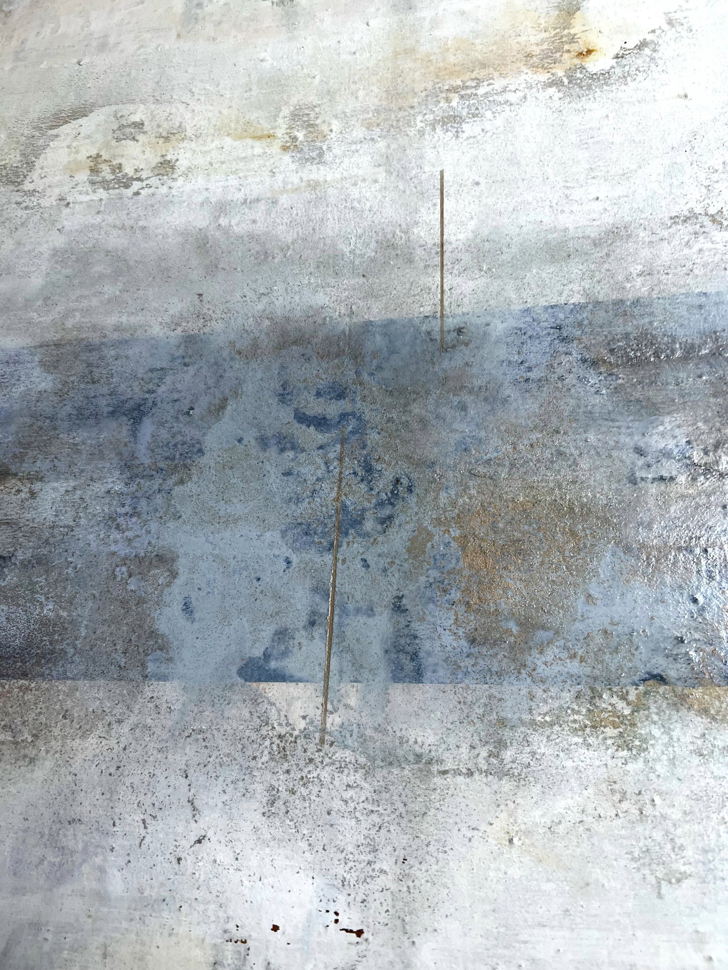 Rust Horizon – Contemporary Textured Abstract Painting with Oxidation Effects | 31.5 x 31.5 Inche
