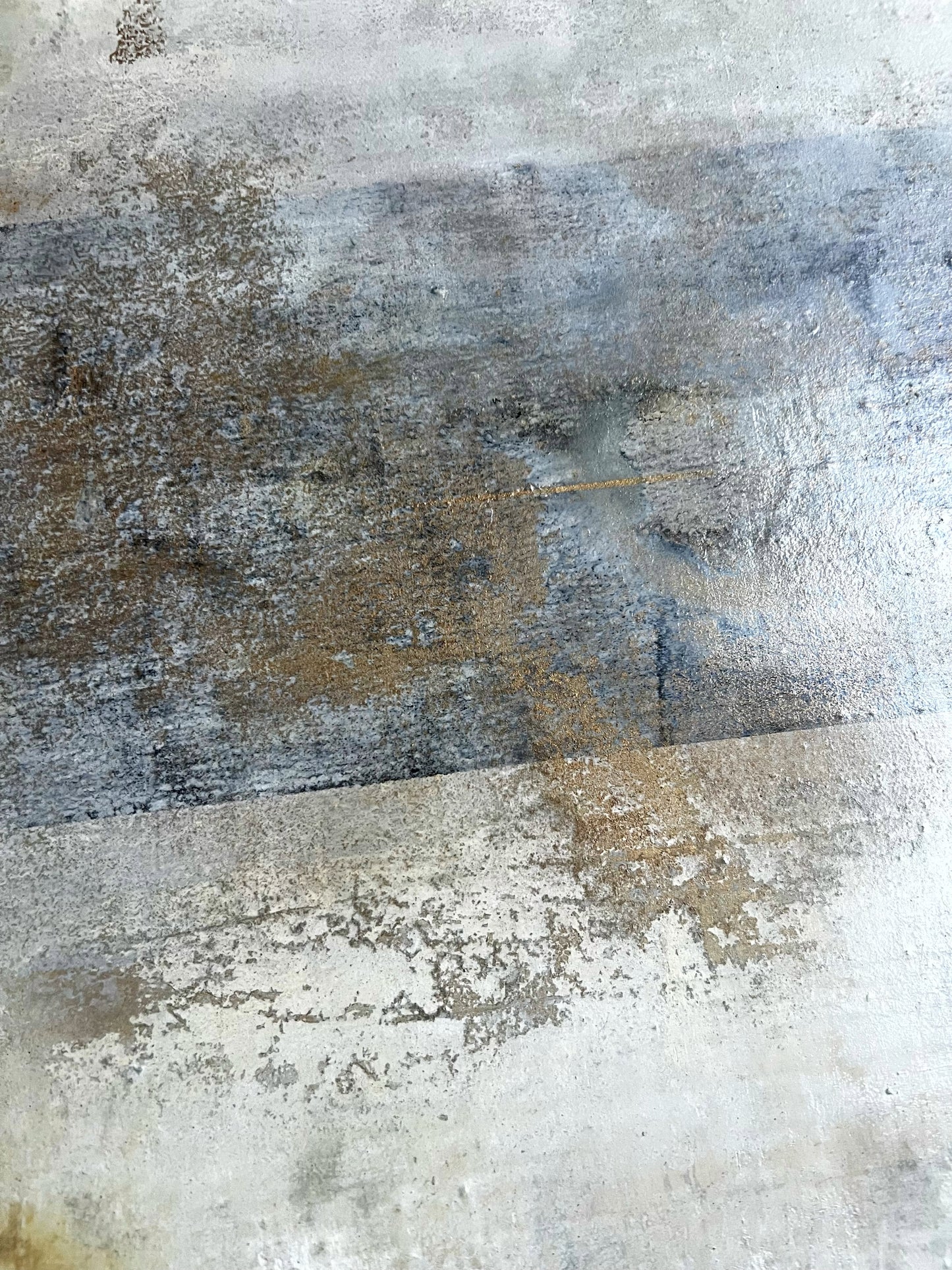 Rust Horizon – Contemporary Textured Abstract Painting with Oxidation Effects | 31.5 x 31.5 Inche