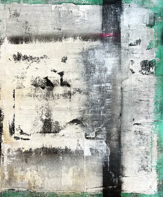 Fragment No 7 – Original Geometric Wabi-Sabi Layers Painting | 18x15" Deep Profile