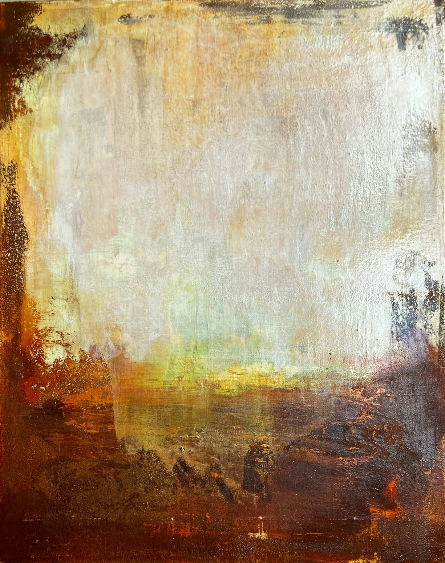 Cascades du Temps | Original Textured Abstract Painting 20" x 16" | Contemporary Mixed Media Art on Canvas