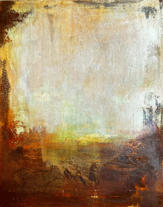 Cascades du Temps | Original Textured Abstract Painting 20" x 16" | Contemporary Mixed Media Art on Canvas