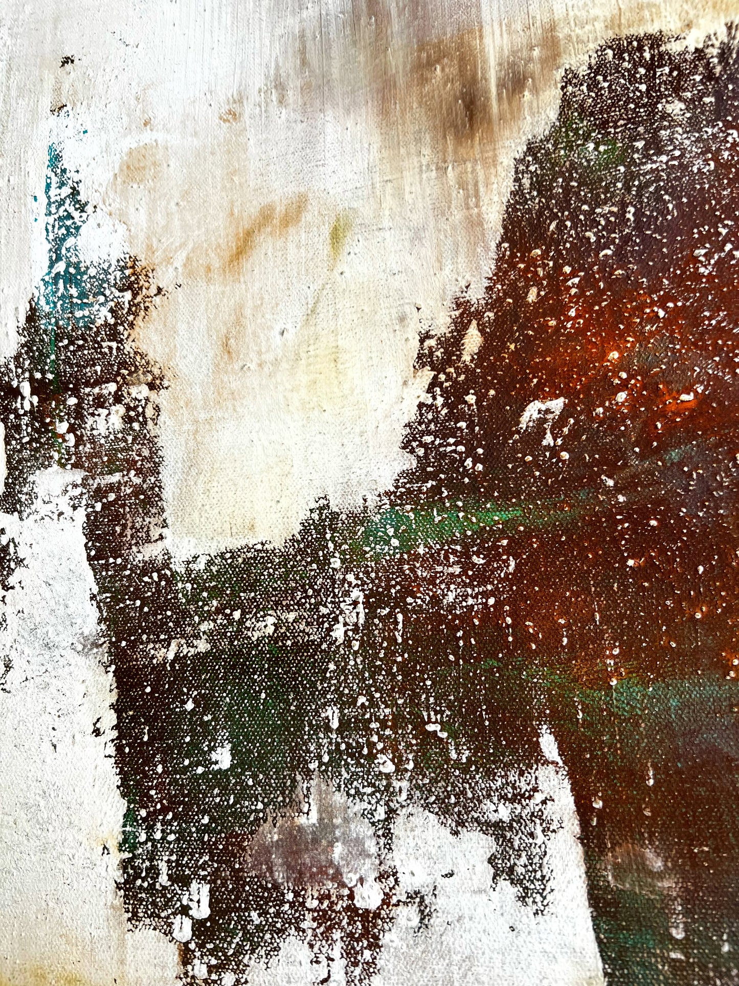 Corrosion and Rebirth – Original Rust Textured Mixed Media Painting | 39x31"