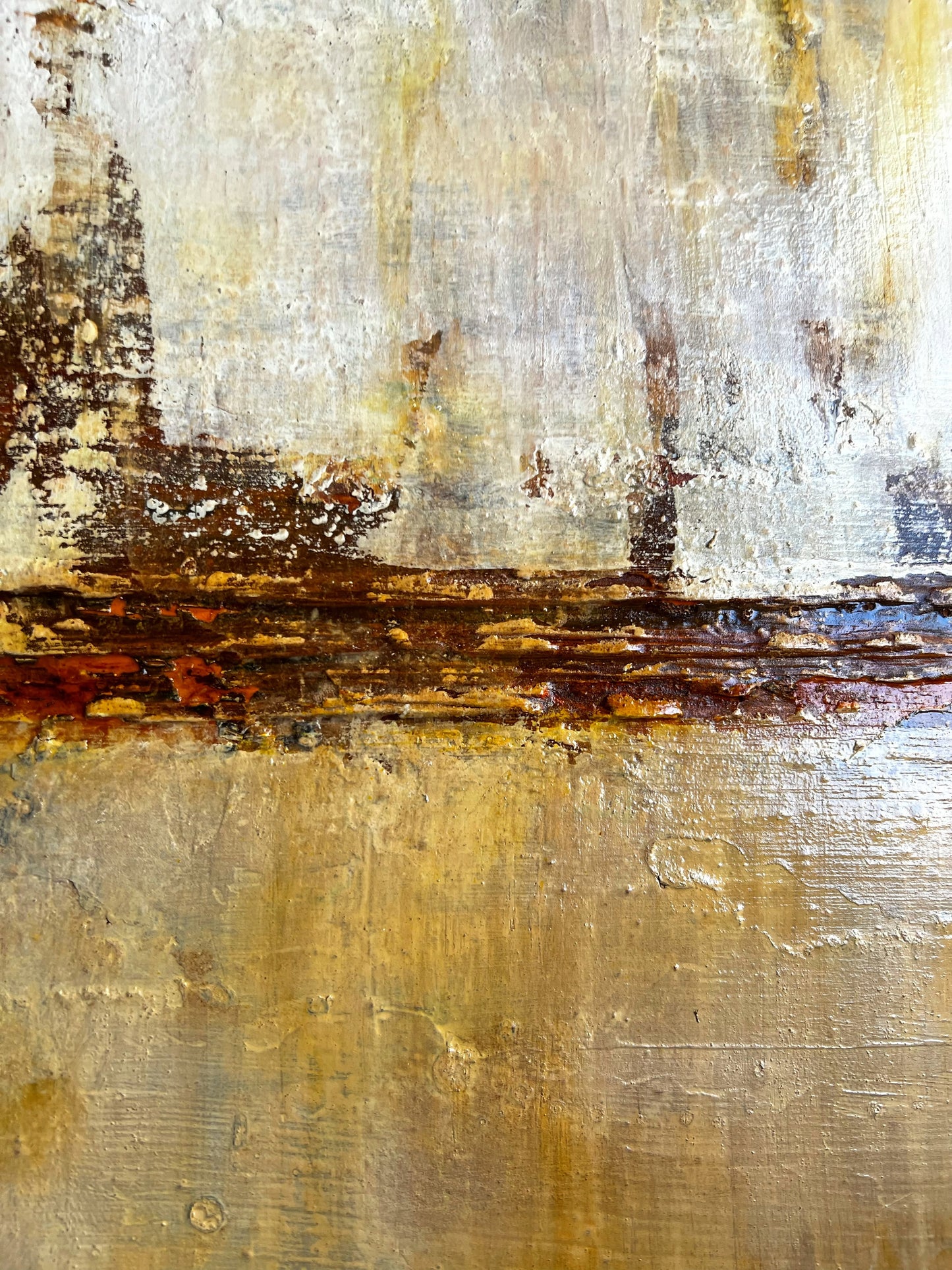 Sillage du Passé – Original Industrial Wabi-Sabi Textured Painting | 24x32”