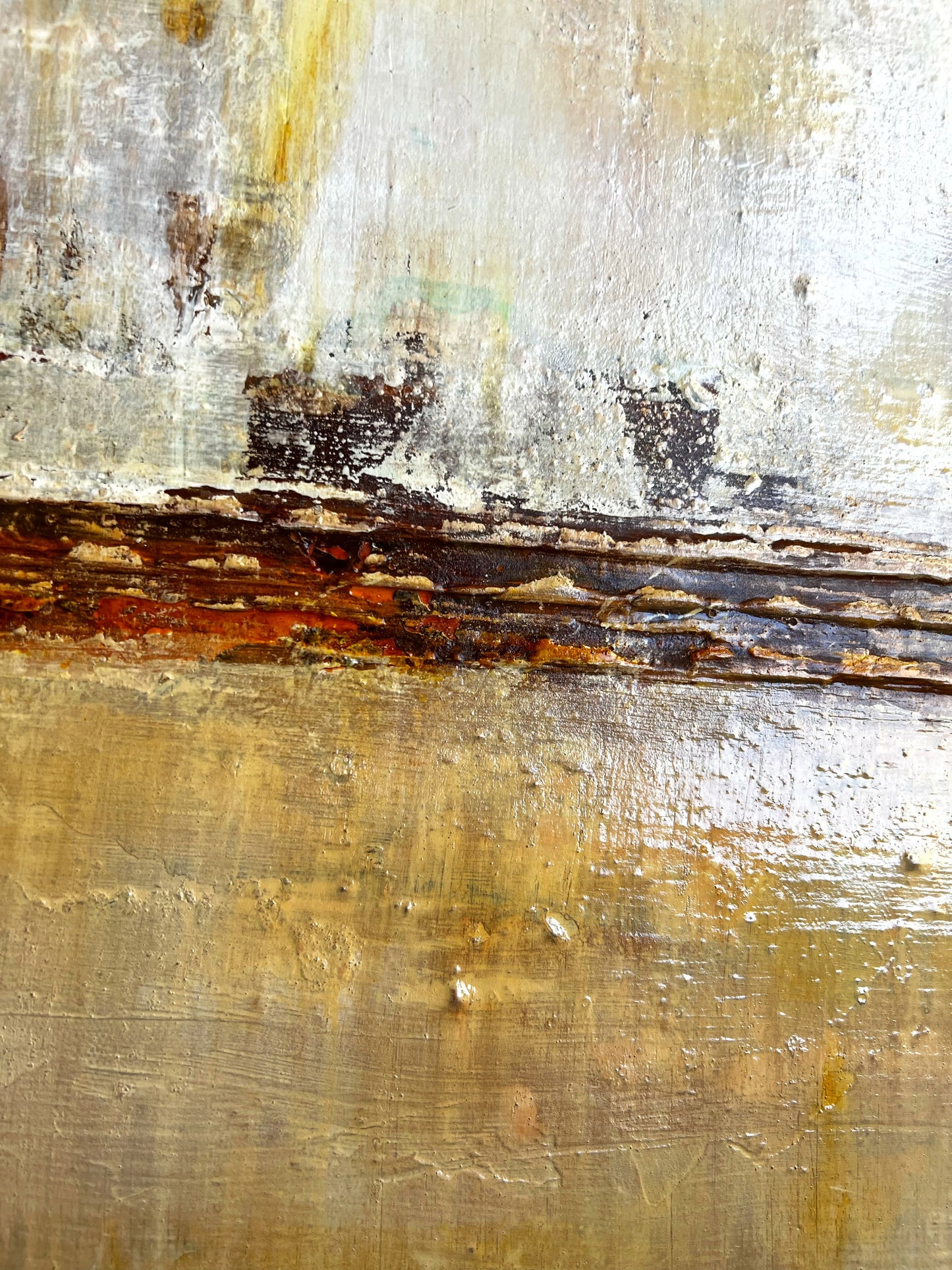 Sillage du Passé – Original Industrial Wabi-Sabi Textured Painting | 24x32”