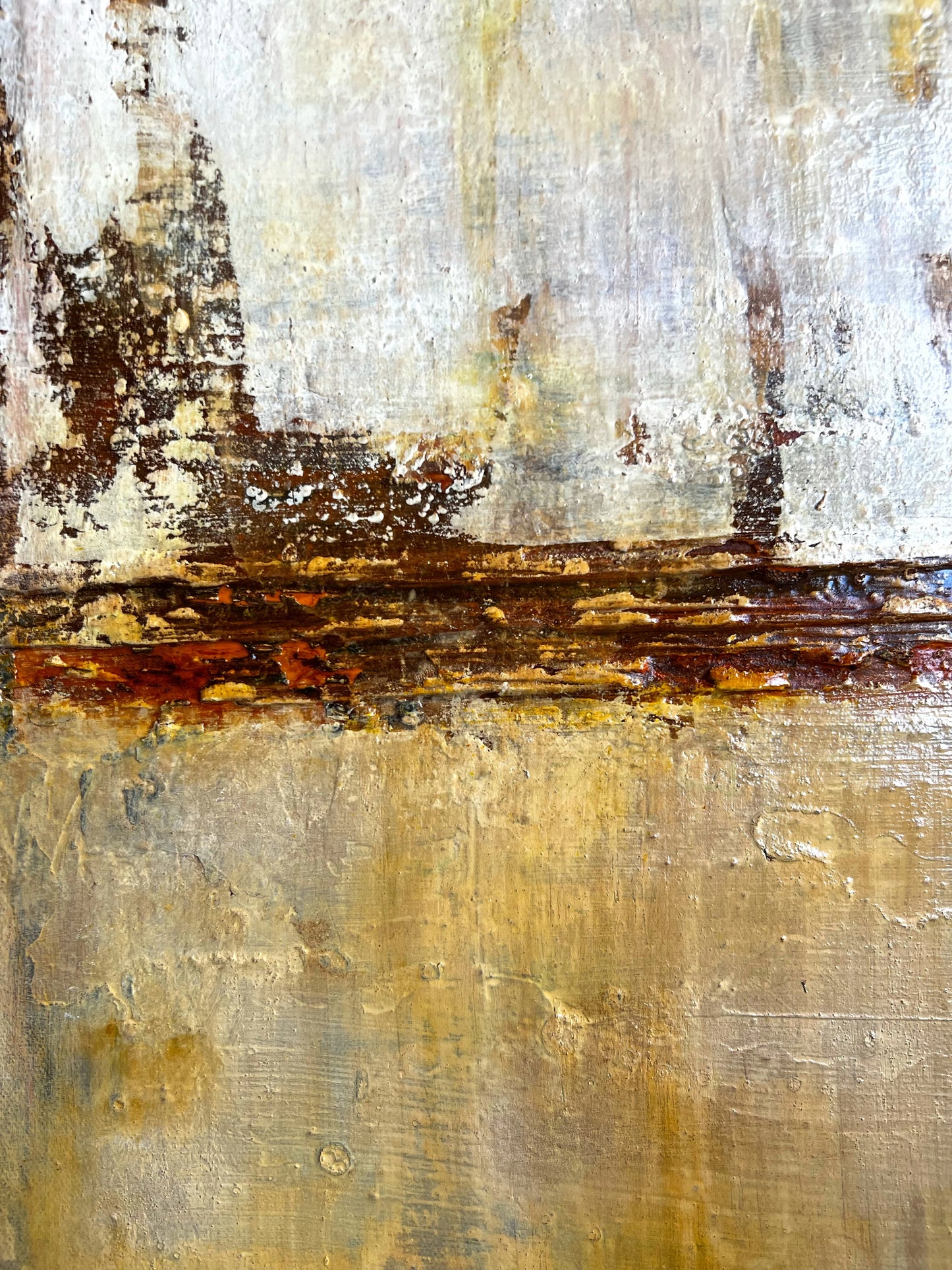 Sillage du Passé – Original Industrial Wabi-Sabi Textured Painting | 24x32”