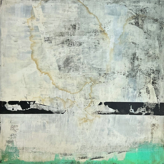 Green Tide Rising – Original Emerald Green Minimalist Textured Painting | 20x20"