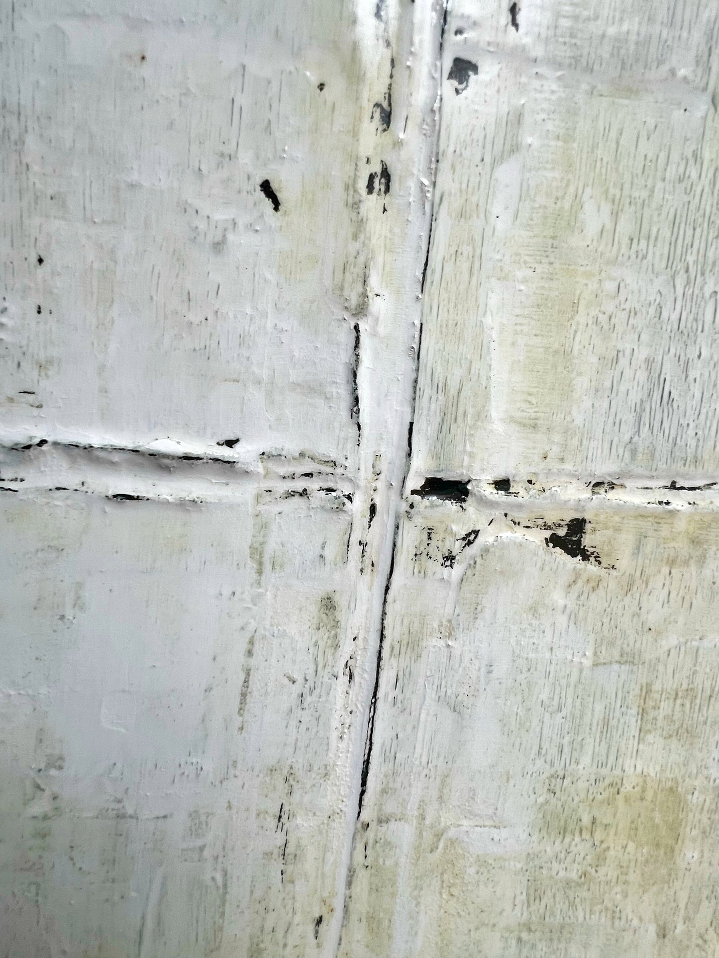 Silent Grid | Minimalist White Textured Abstract Painting | Original Mixed Media on Canvas 16x16"