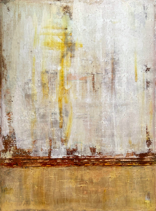 Sillage du Passé – Original Industrial Wabi-Sabi Textured Painting | 24x32”