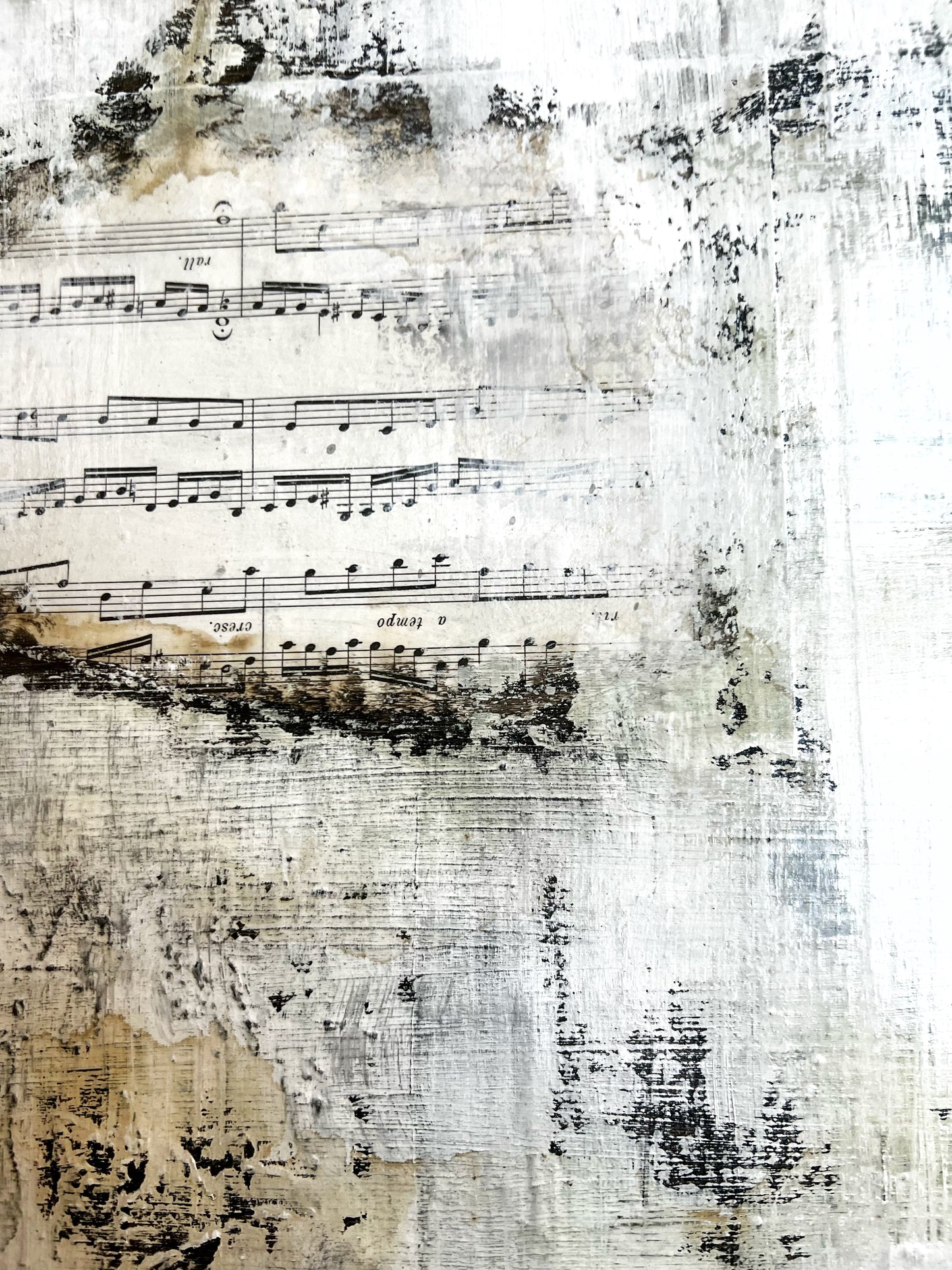 Vestiges of a Song | Original Mixed Media Collage Painting | 20 × 20 in Canvas | Contemporary Abstract Art
