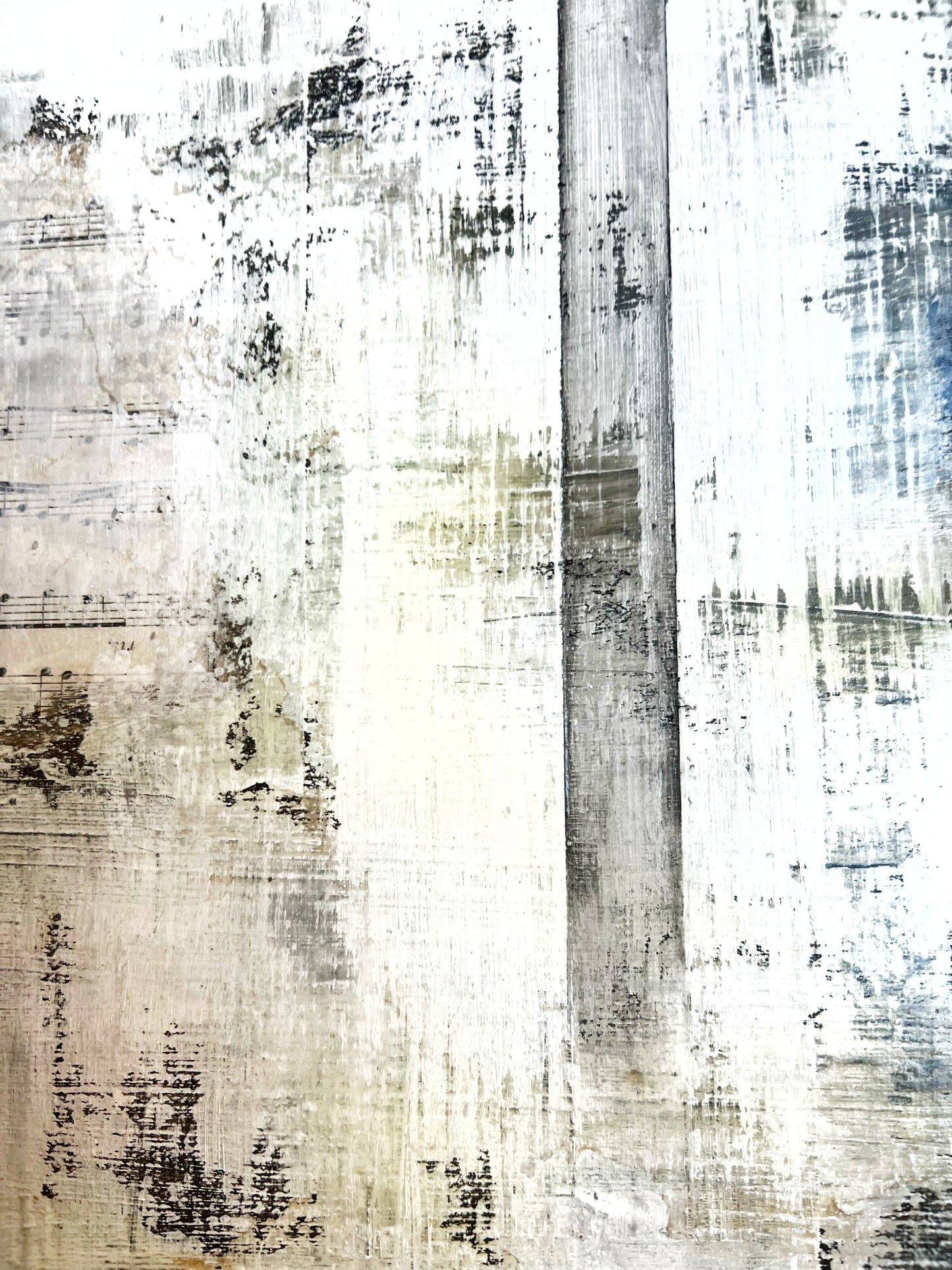 Vestiges of a Song | Original Mixed Media Collage Painting | 20 × 20 in Canvas | Contemporary Abstract Art