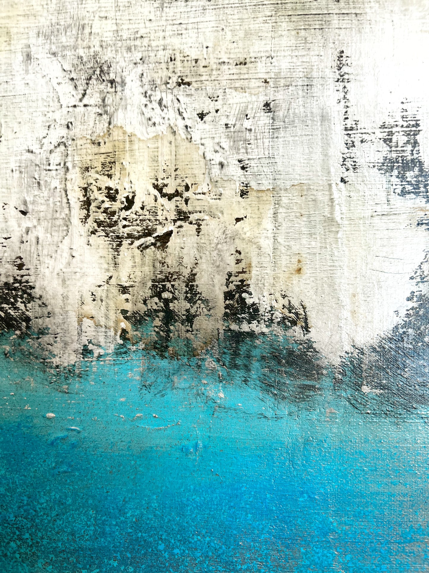 Vestiges of a Song | Original Mixed Media Collage Painting | 20 × 20 in Canvas | Contemporary Abstract Art