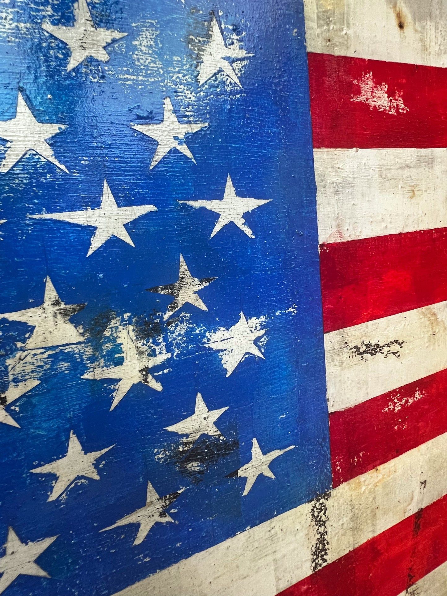 Time-Worn Freedom | Original Mixed Media American Flag Painting | 39.4 × 31.9 in Canvas | Contemporary Weathered Art