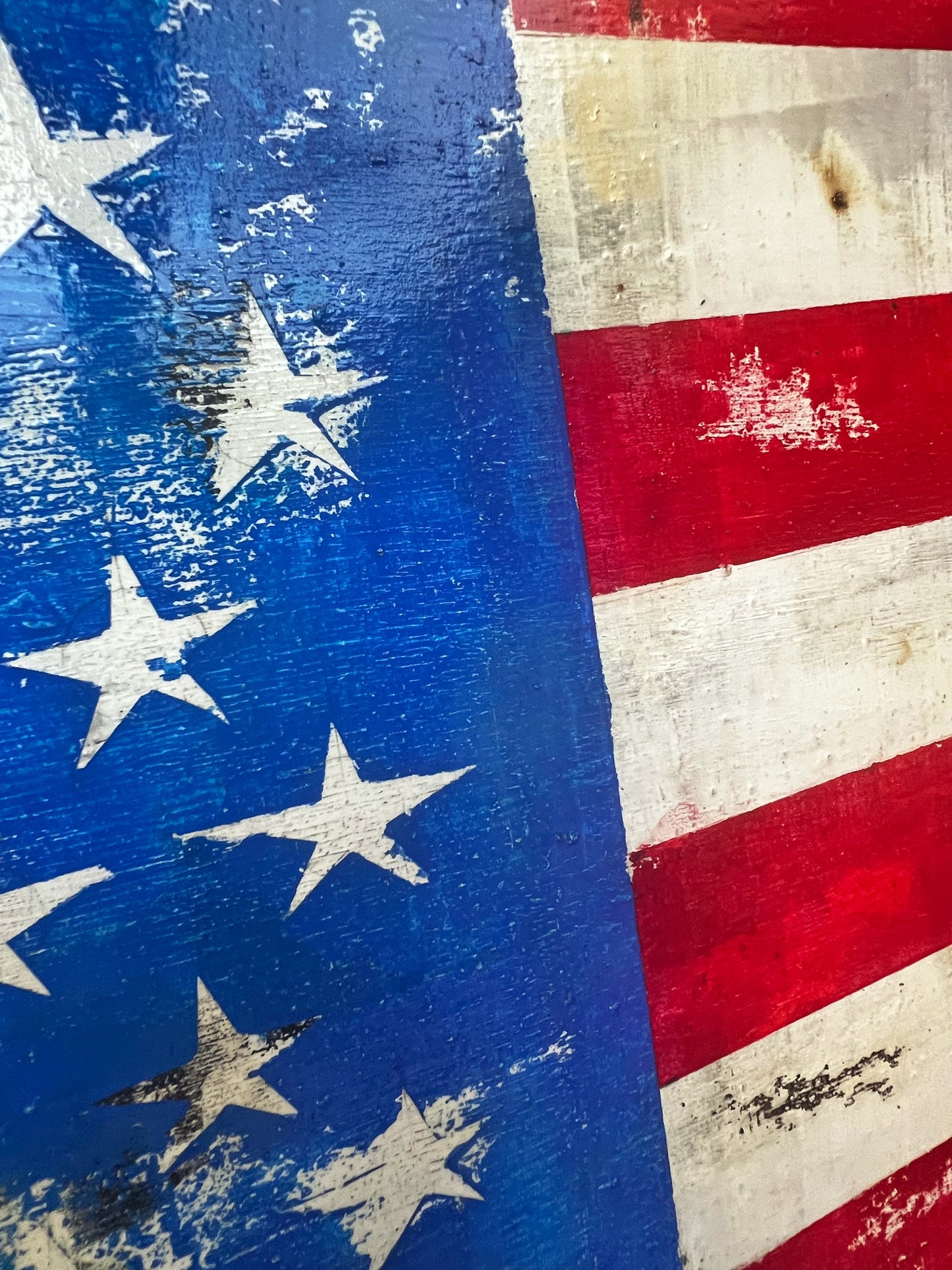 Time-Worn Freedom | Original Mixed Media American Flag Painting | 39.4 × 31.9 in Canvas | Contemporary Weathered Art