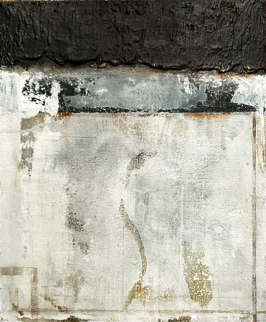 Bare Memory – Original Architectural White Heavy Textured Painting | 18x15" Deep Profile
