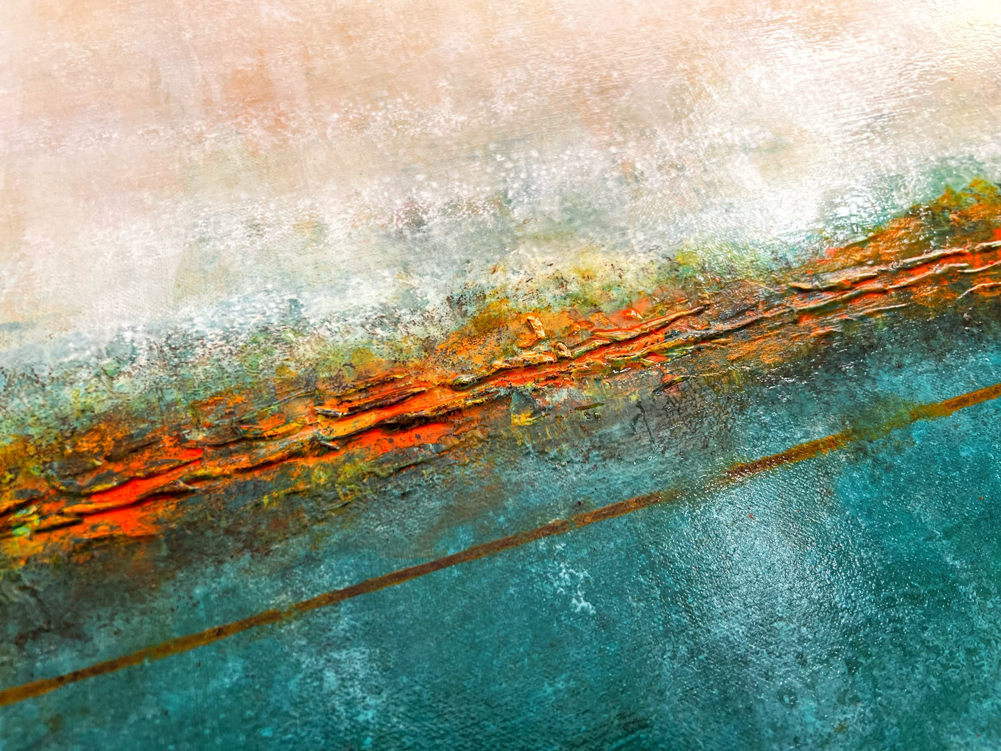 Between Sea and Sky | Original Contemporary Abstract Horizon Painting | Mixed Media on 12F Deep Canvas