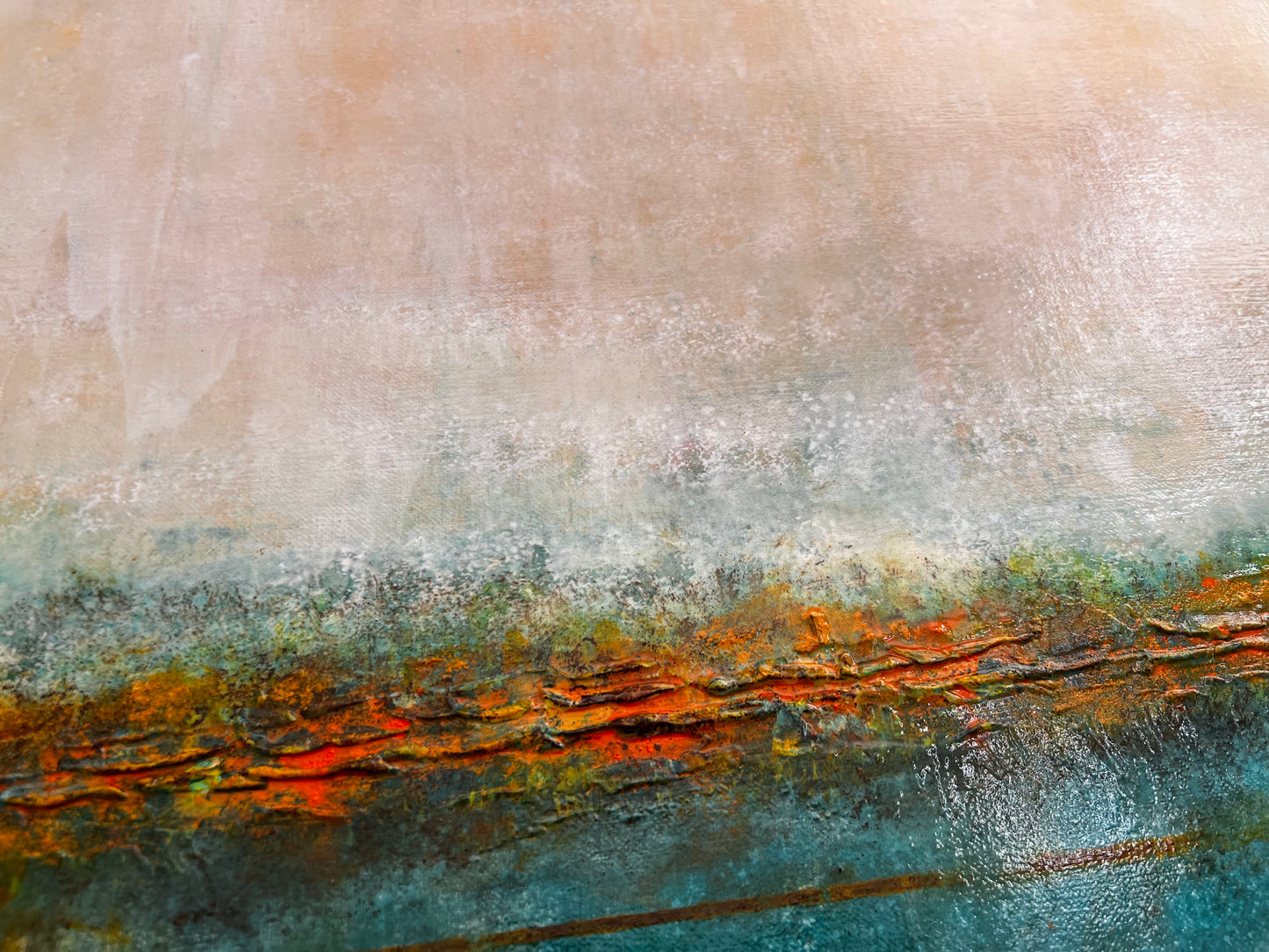 Between Sea and Sky | Original Contemporary Abstract Horizon Painting | Mixed Media on 12F Deep Canvas