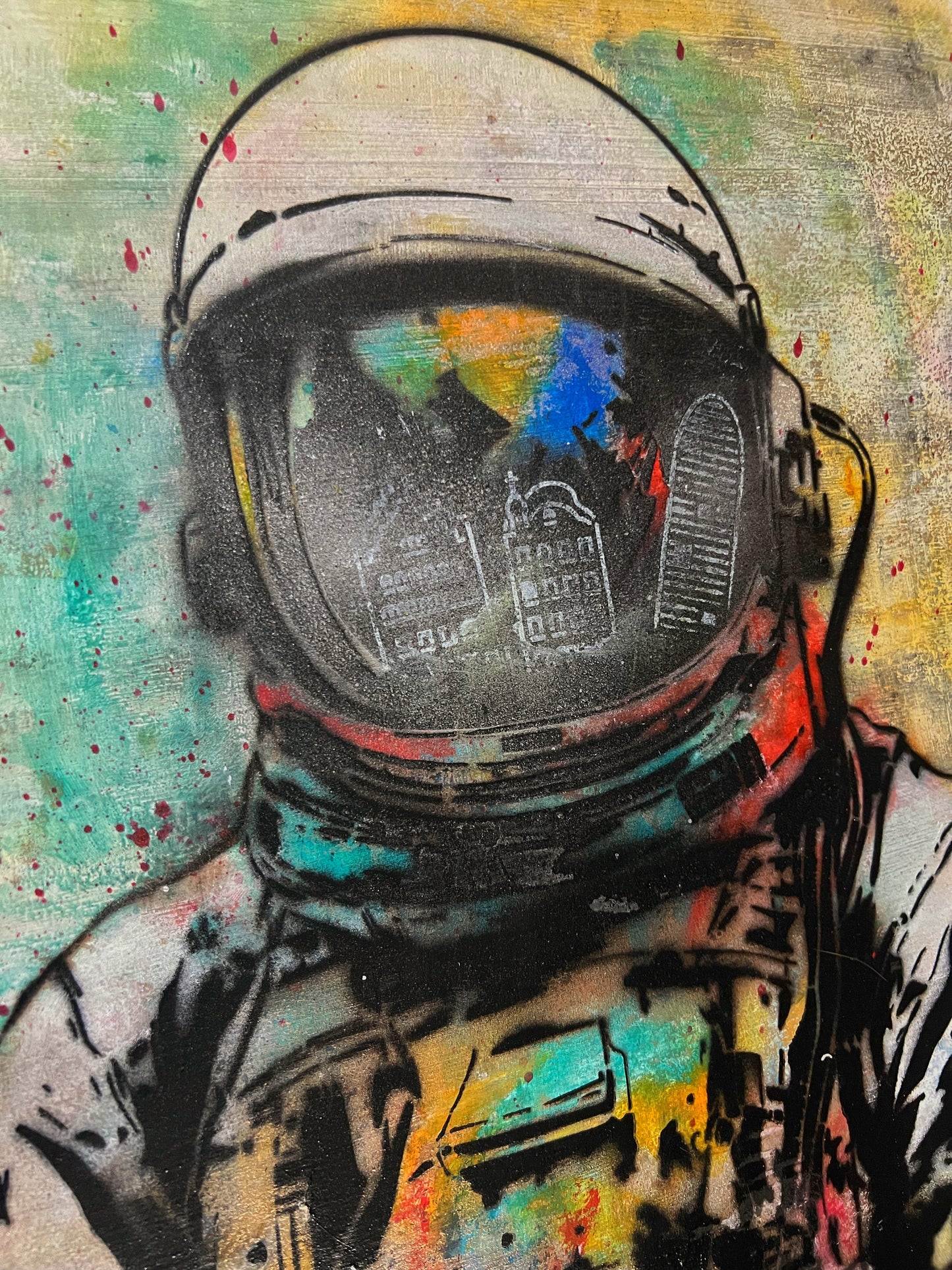 From BCN to the Moon – Original Contemporary Mixed Media Artwork by Sergio Aranda