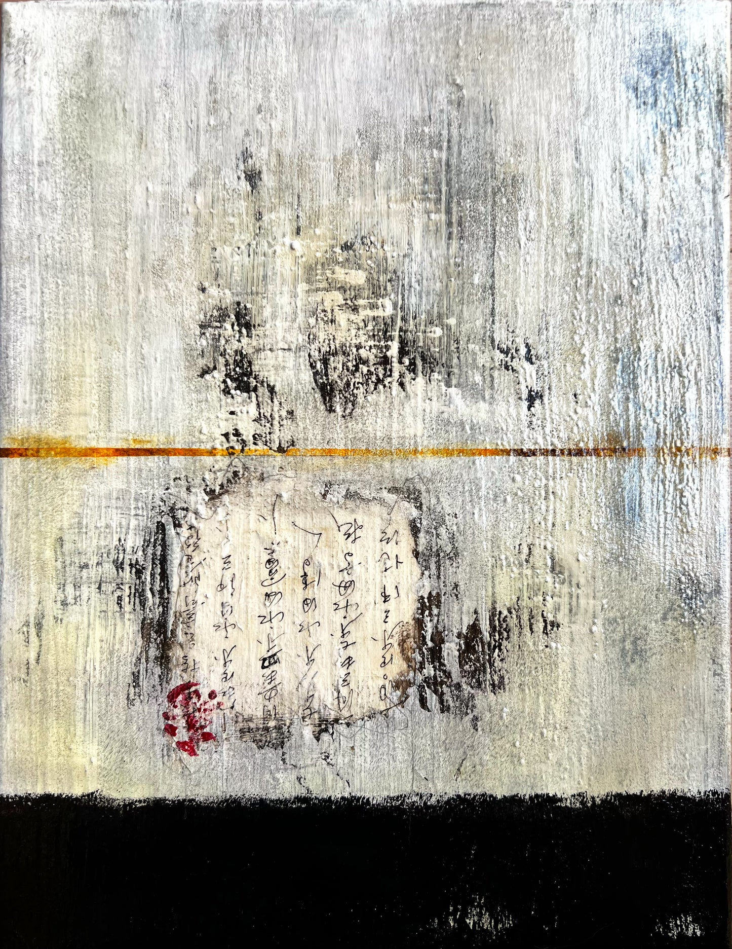 Original Abstract Mixed-Media Painting "Traces of Silence" | Textured Canvas Art 14x11" by Sergio Aranda