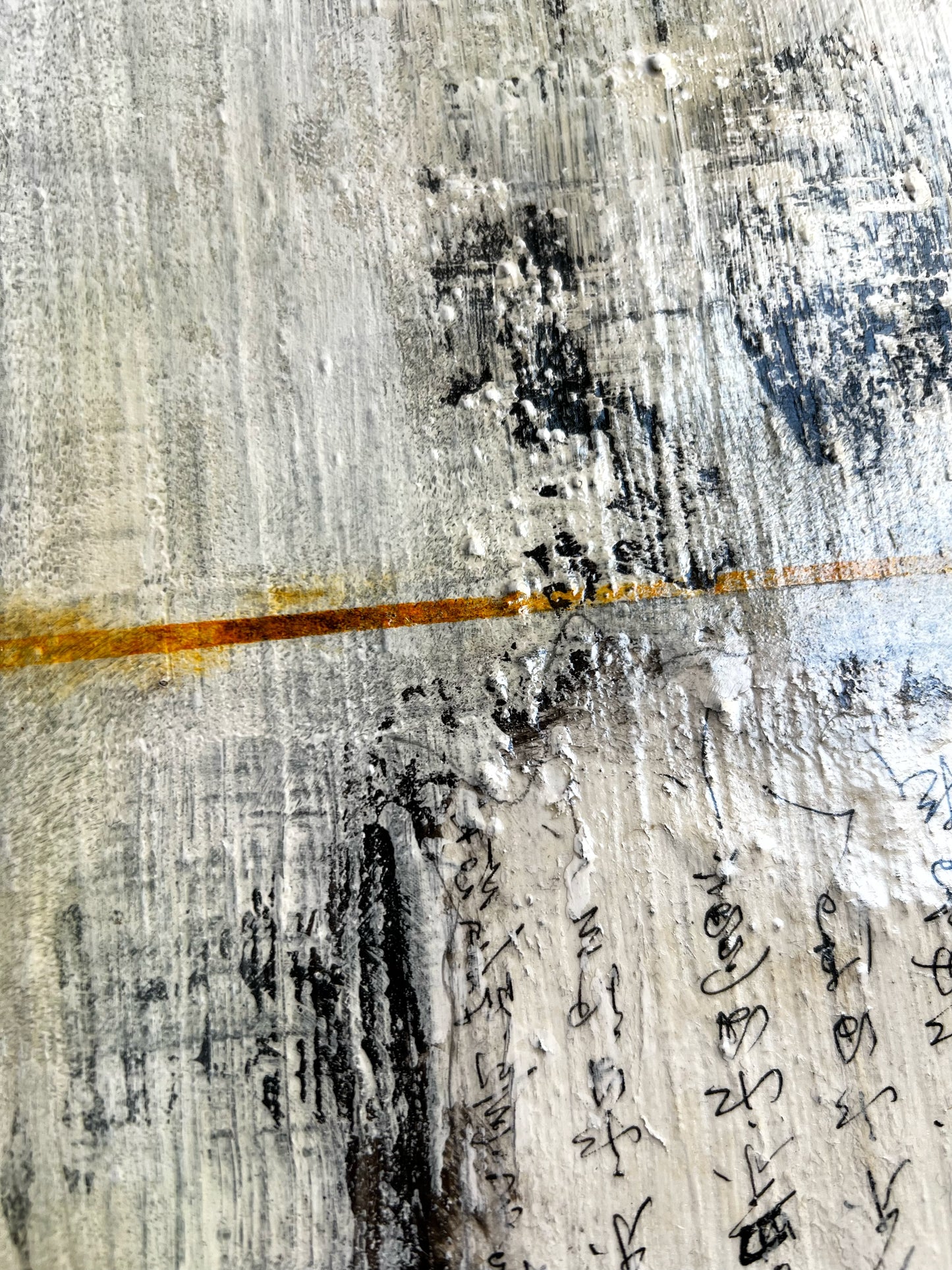 Original Abstract Mixed-Media Painting "Traces of Silence" | Textured Canvas Art 14x11" by Sergio Aranda