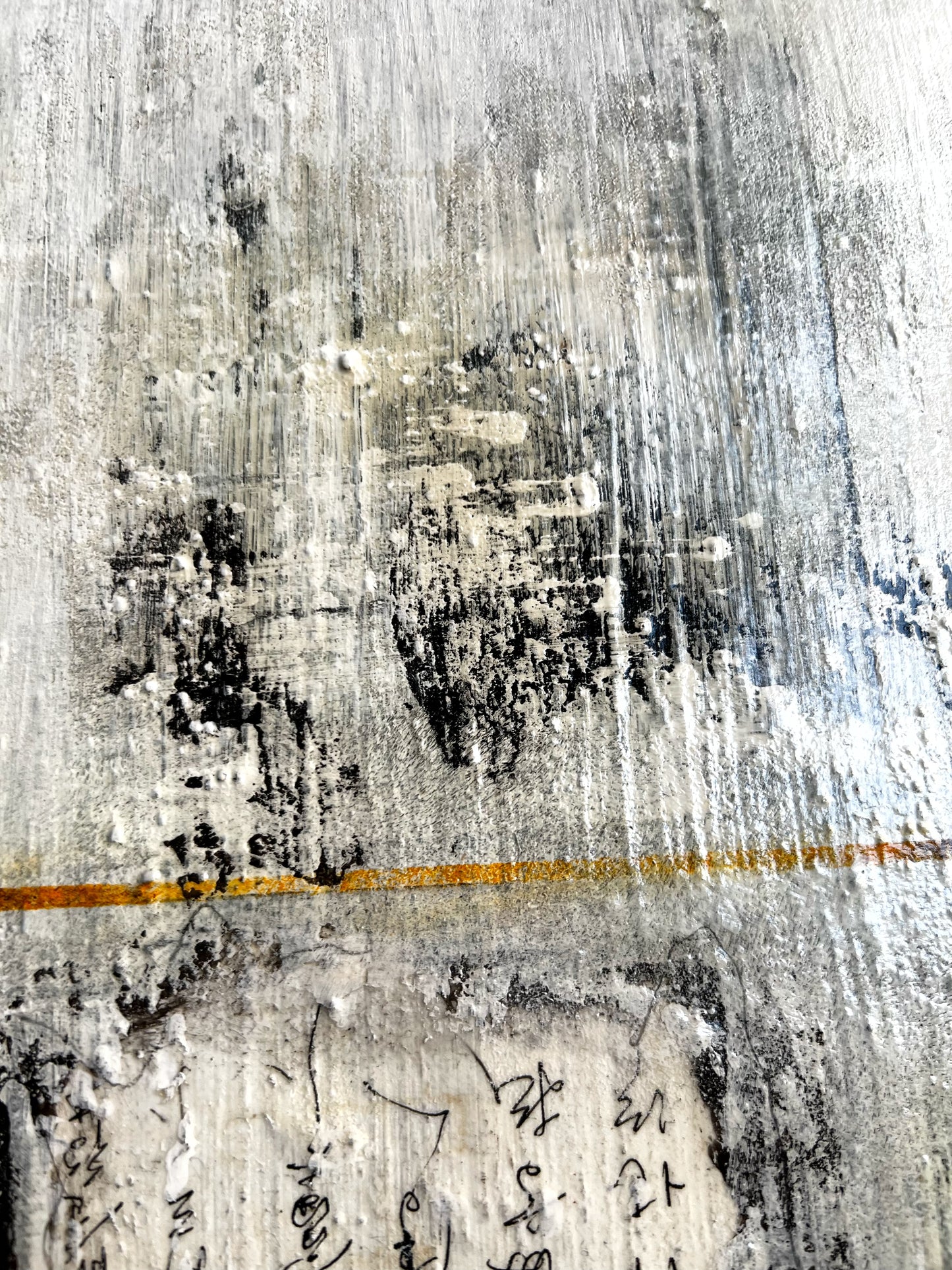 Original Abstract Mixed-Media Painting "Traces of Silence" | Textured Canvas Art 14x11" by Sergio Aranda