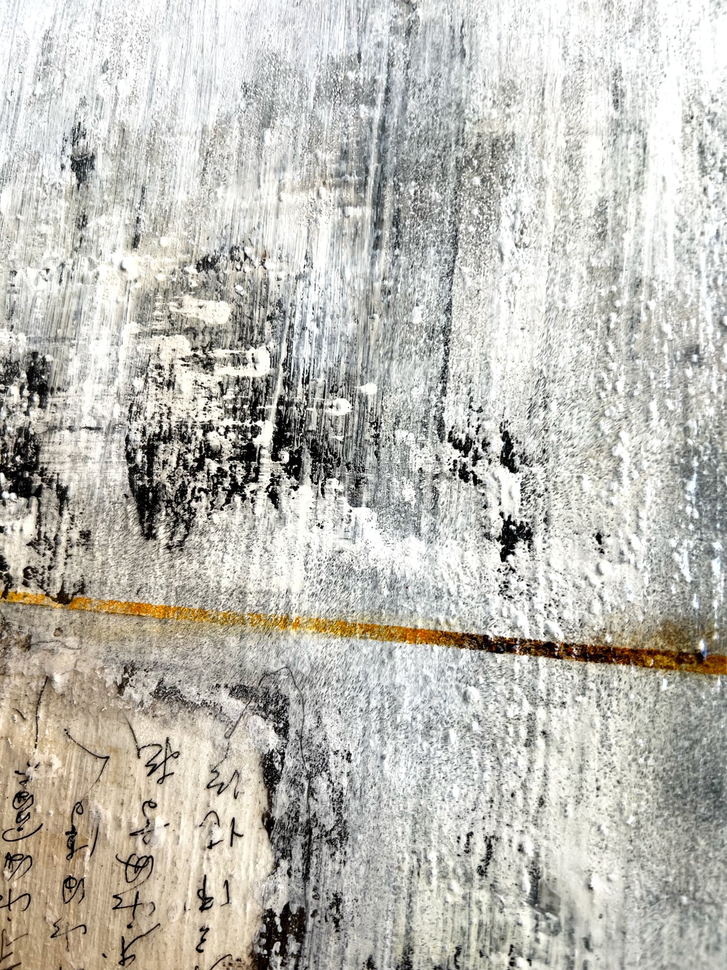 Original Abstract Mixed-Media Painting "Traces of Silence" | Textured Canvas Art 14x11" by Sergio Aranda