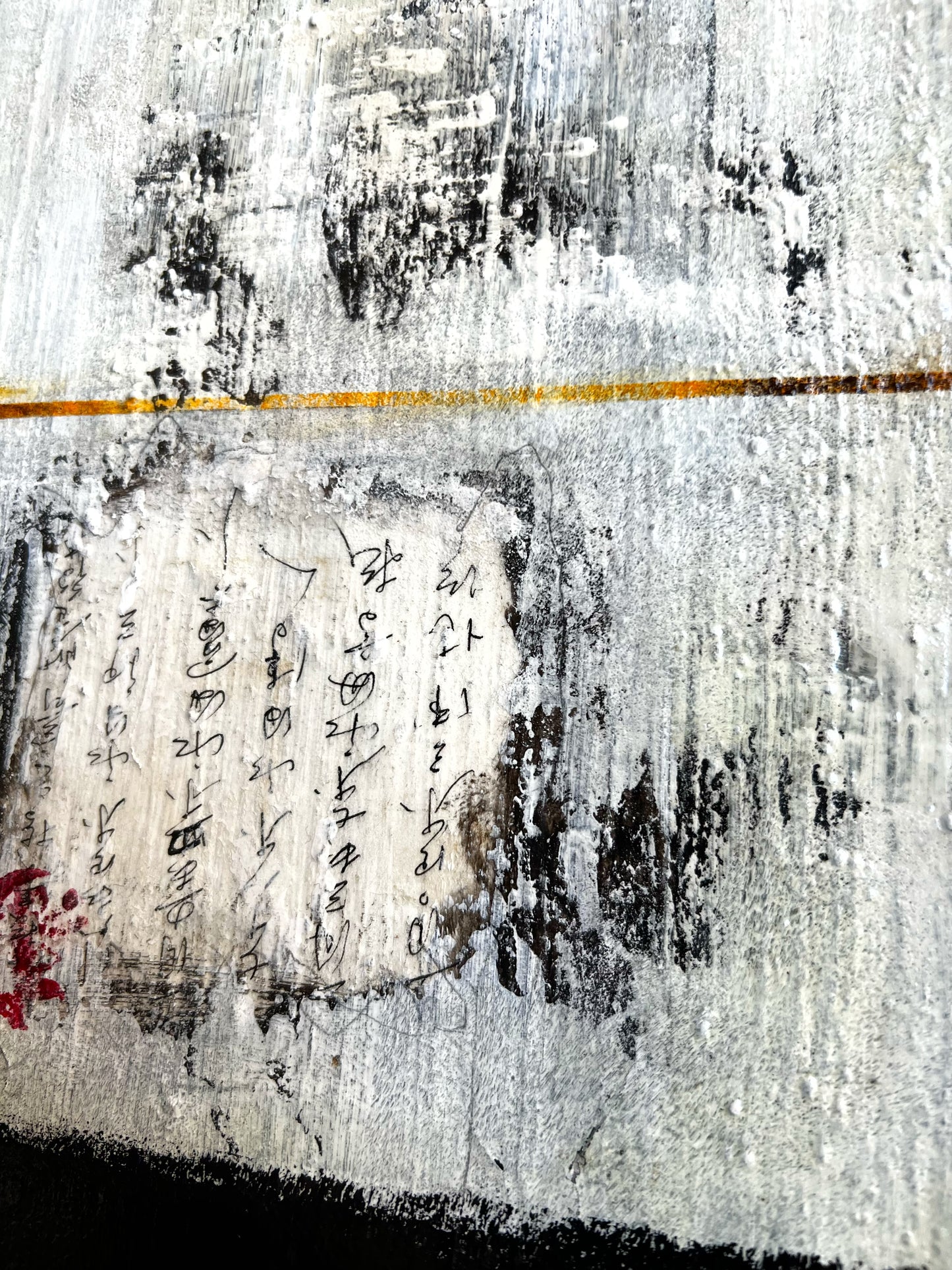 Original Abstract Mixed-Media Painting "Traces of Silence" | Textured Canvas Art 14x11" by Sergio Aranda