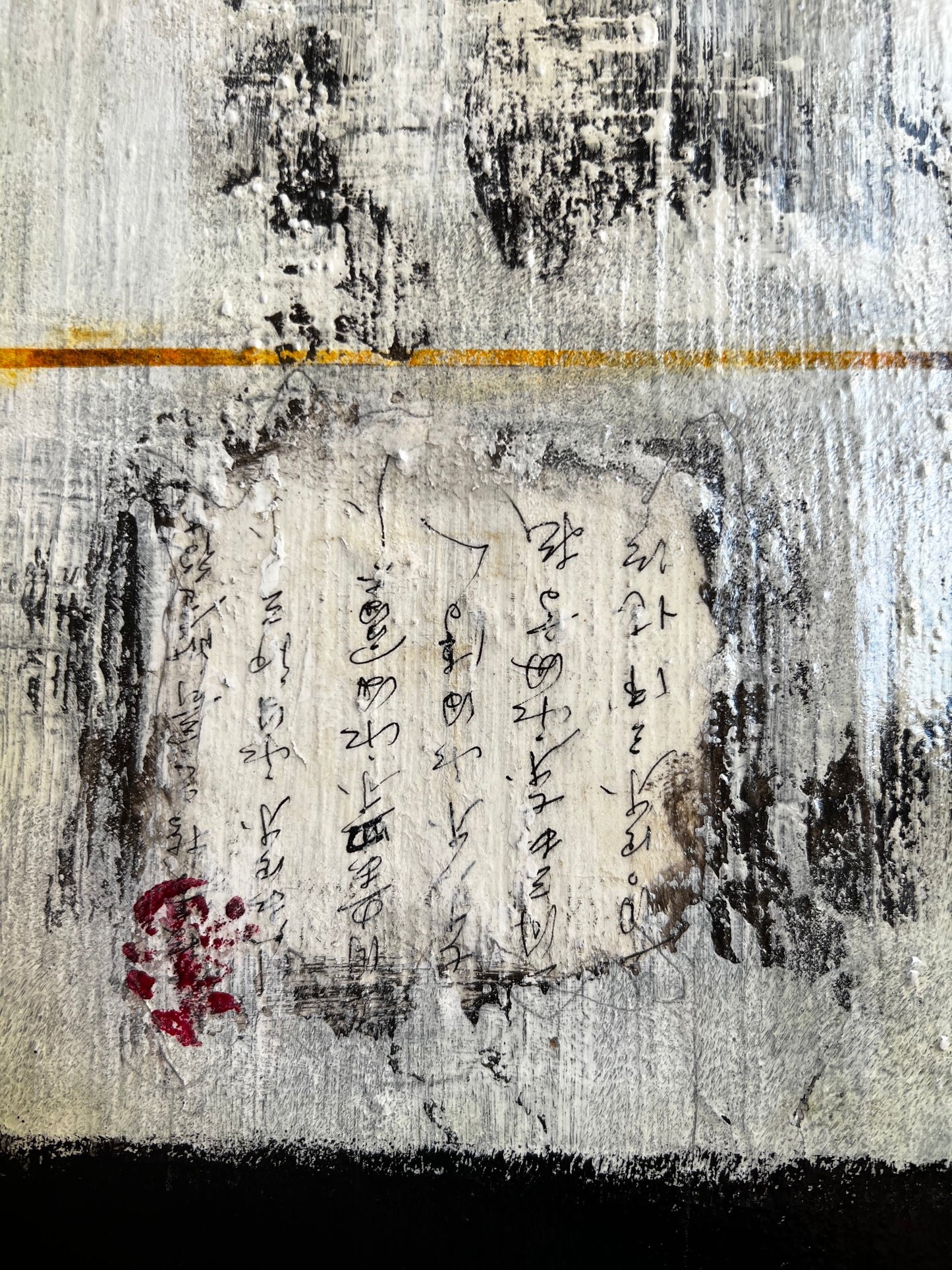 Original Abstract Mixed-Media Painting "Traces of Silence" | Textured Canvas Art 14x11" by Sergio Aranda