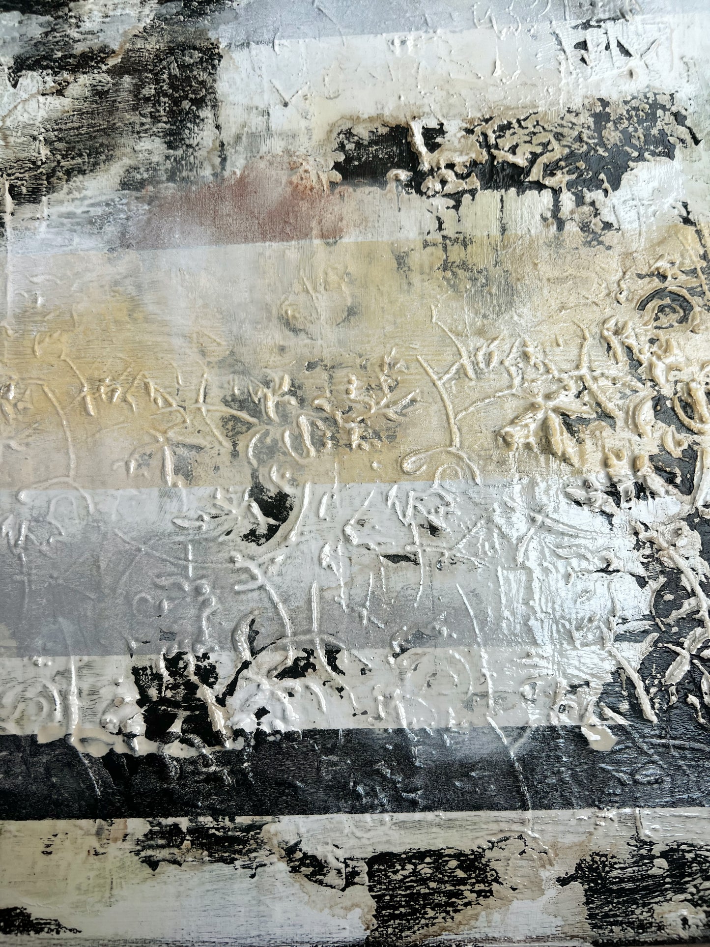 Silent Facades | Original 3D Textured Mixed Media Painting by Sergio Aranda | 39.4 × 31.9 × 0.6 in