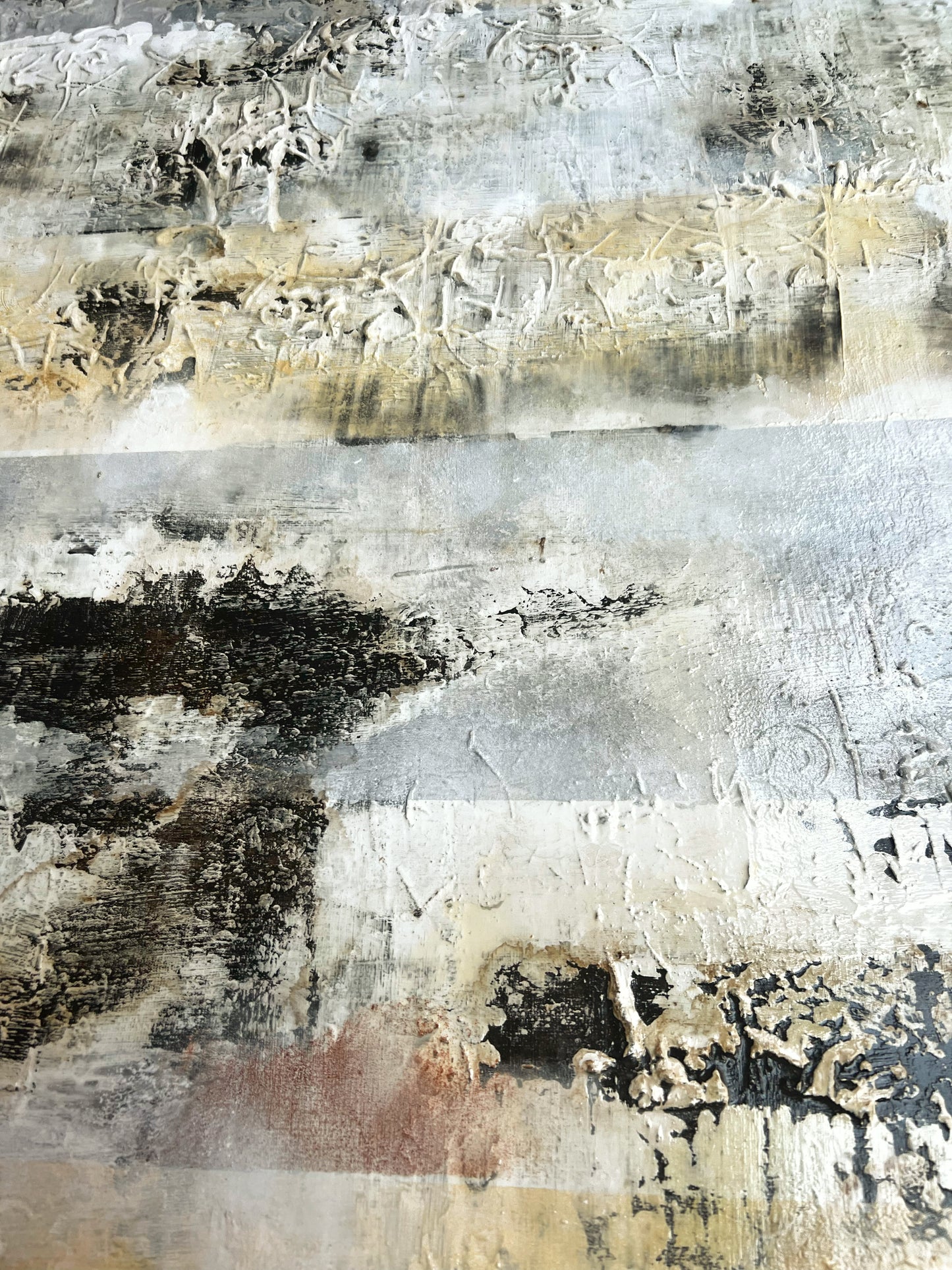 Silent Facades | Original 3D Textured Mixed Media Painting by Sergio Aranda | 39.4 × 31.9 × 0.6 in